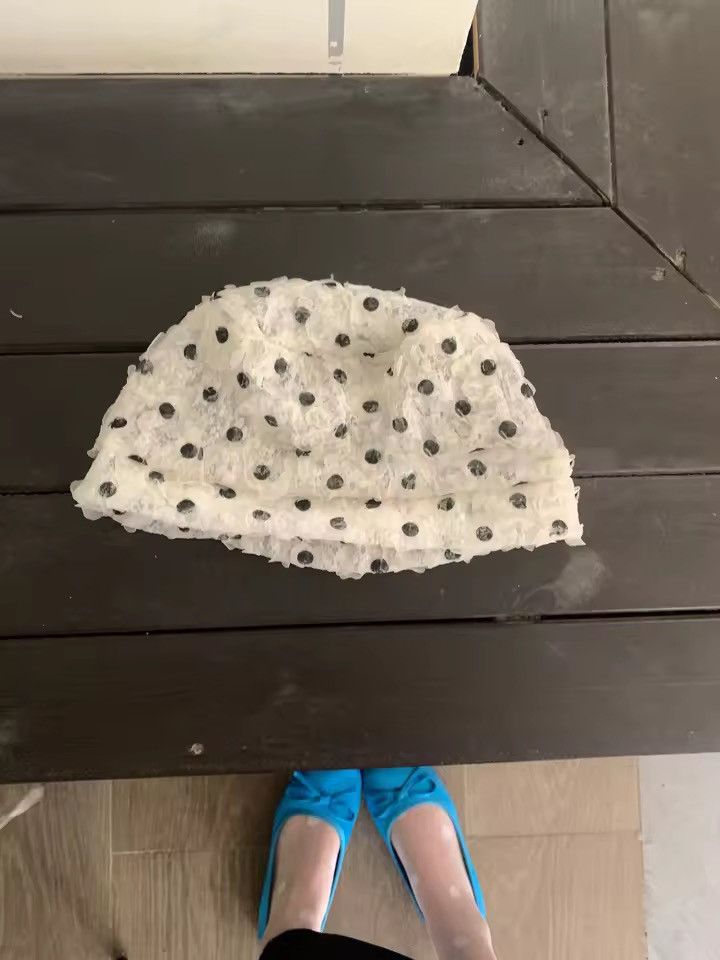 Vintage Polka Dot Lace Y2K Retro Style Summer Hat Size ONE SIZE - 2 Thumbnail