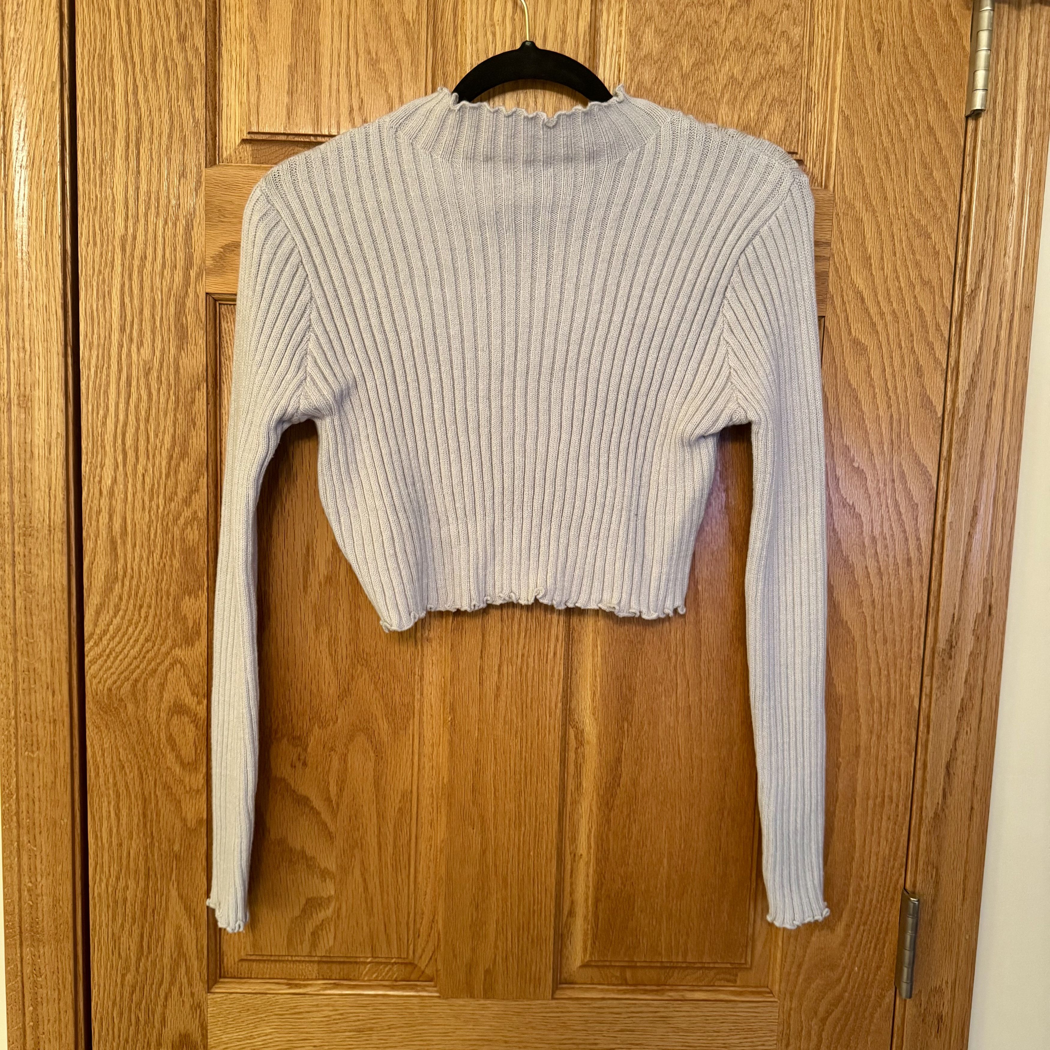 Shein Shein Women's Gray Ribbed Knit Cropped Sweater Size M Mock Size M / US 6-8 / IT 42-44 - 1 Thumbnail