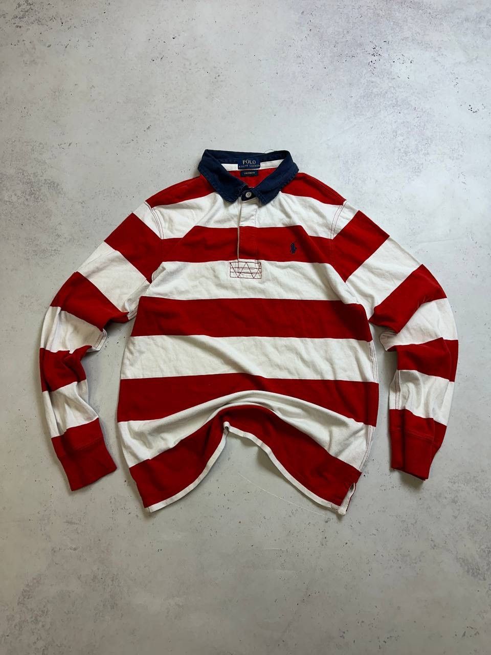 Polo Ralph Lauren × Vintage Vintage Polo Ralph Lauren Striped Boxy Rugby Shirt M Size US M / EU 48-50 / 2 - 1 Thumbnail
