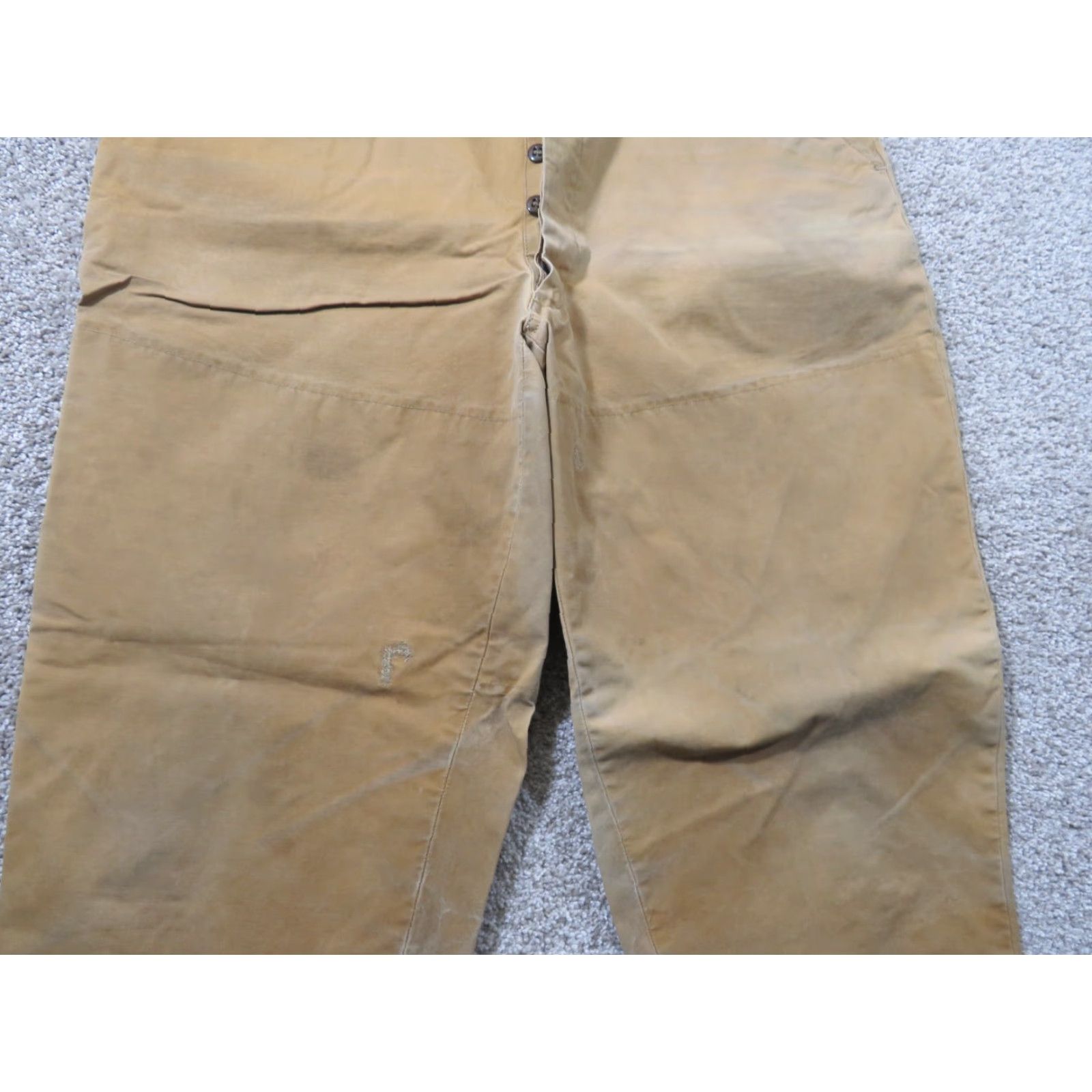 Vintage **VTG 1920S DUXBAK CANVAS HUNTING PANTS SIZE 34 BROWN BUTTON FLY** User: VTG 1920S DUXBAK CANVAS HUNTING PANTS SIZE 34 BROWN BUTTON FLY RAINPROOF Size US 34 / EU 50 - 3 Thumbnail