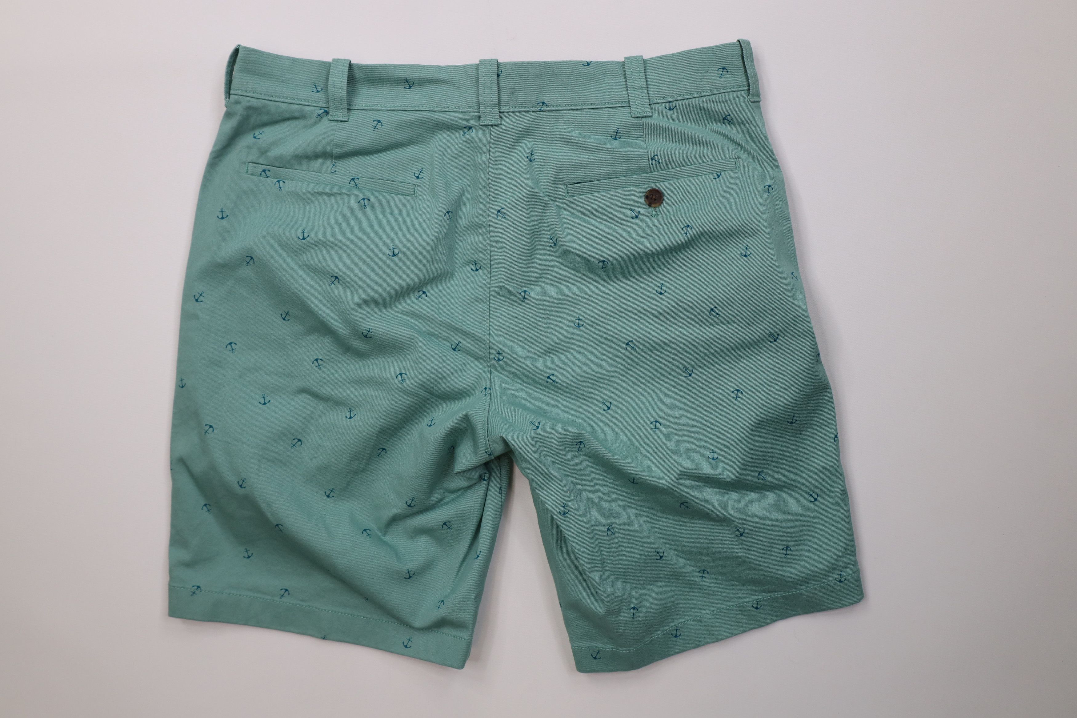 J.Crew J Crew Nautical Boat Anchor All Over Print Chino Shorts Teal Size US 33 - 9 Thumbnail