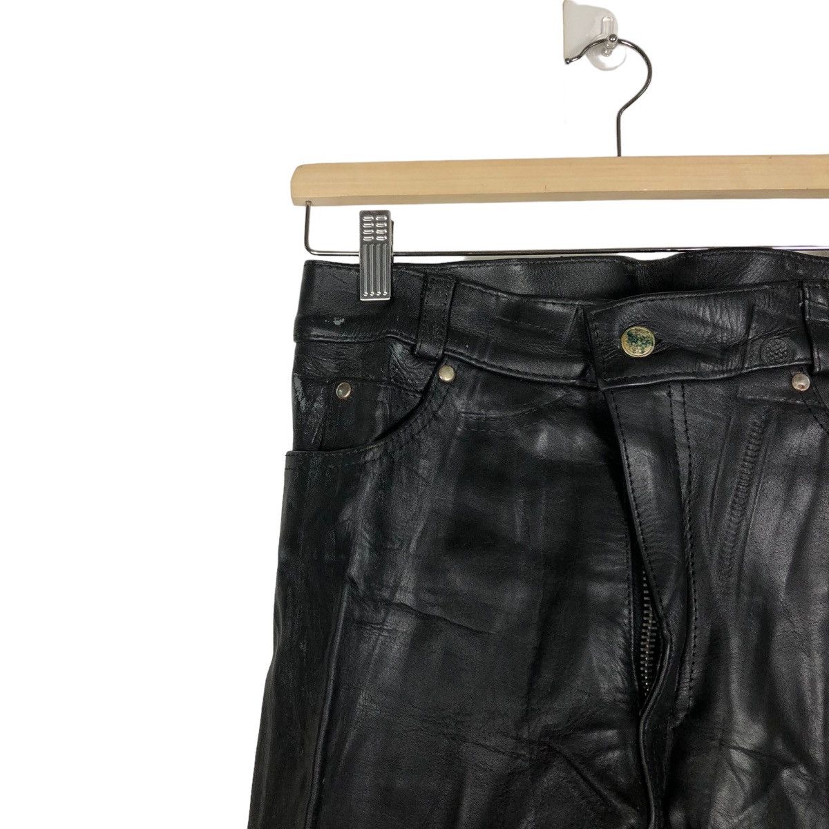 Toyo Enterprises ☄️True Vintage 1940 Leather Pants Military Army Work Size US 28 / EU 44 - 6 Thumbnail