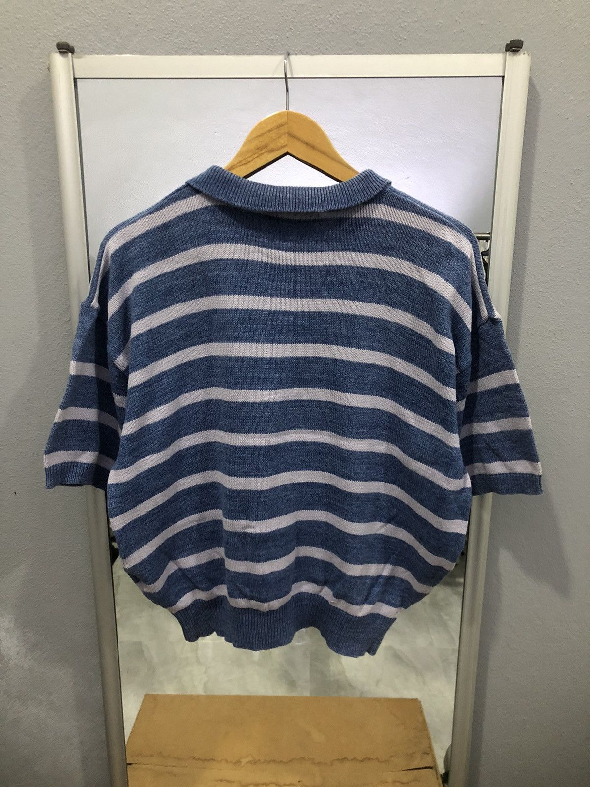Aran Isles Knitwear × Japanese Brand Vintage Pro Varlia Striped Knit Polo Jumper Size US M / EU 48-50 / 2 - 9 Thumbnail