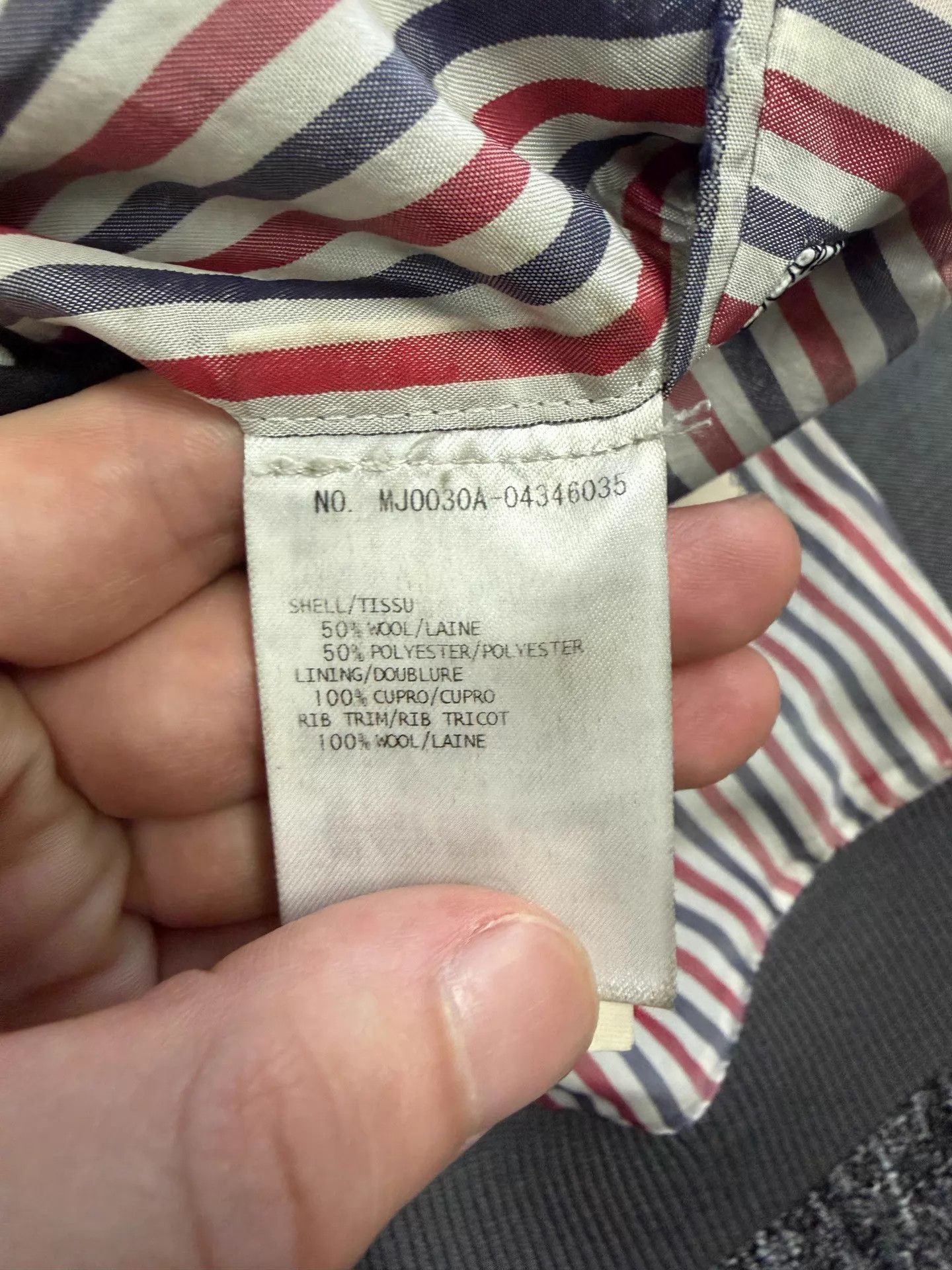 Thom Browne Thom Browne Classic Flight Jacket Dark Gray 4-Bar Stripe Size US L / EU 52-54 / 3 - 5 Thumbnail