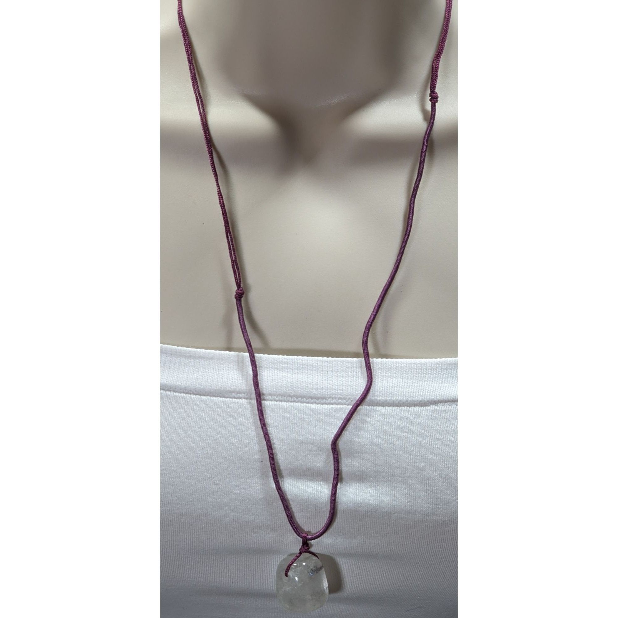 Other Handmade Bohemian Polished Quartz Pendant Necklace On Purple Size ONE SIZE - 3 Thumbnail
