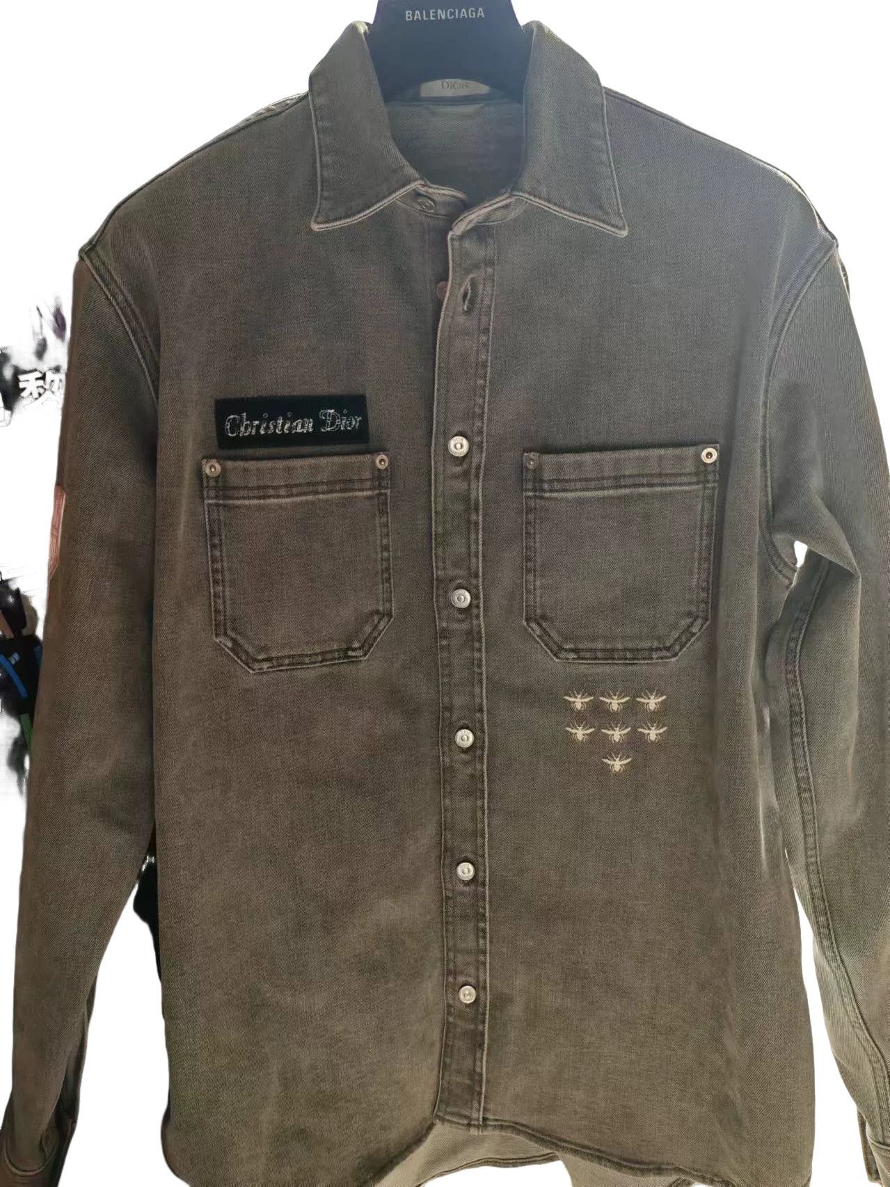 Dior Dior Bee Logo Embroidered Denim Shirt 39 Size US M / EU 48-50 / 2 - 1 Thumbnail