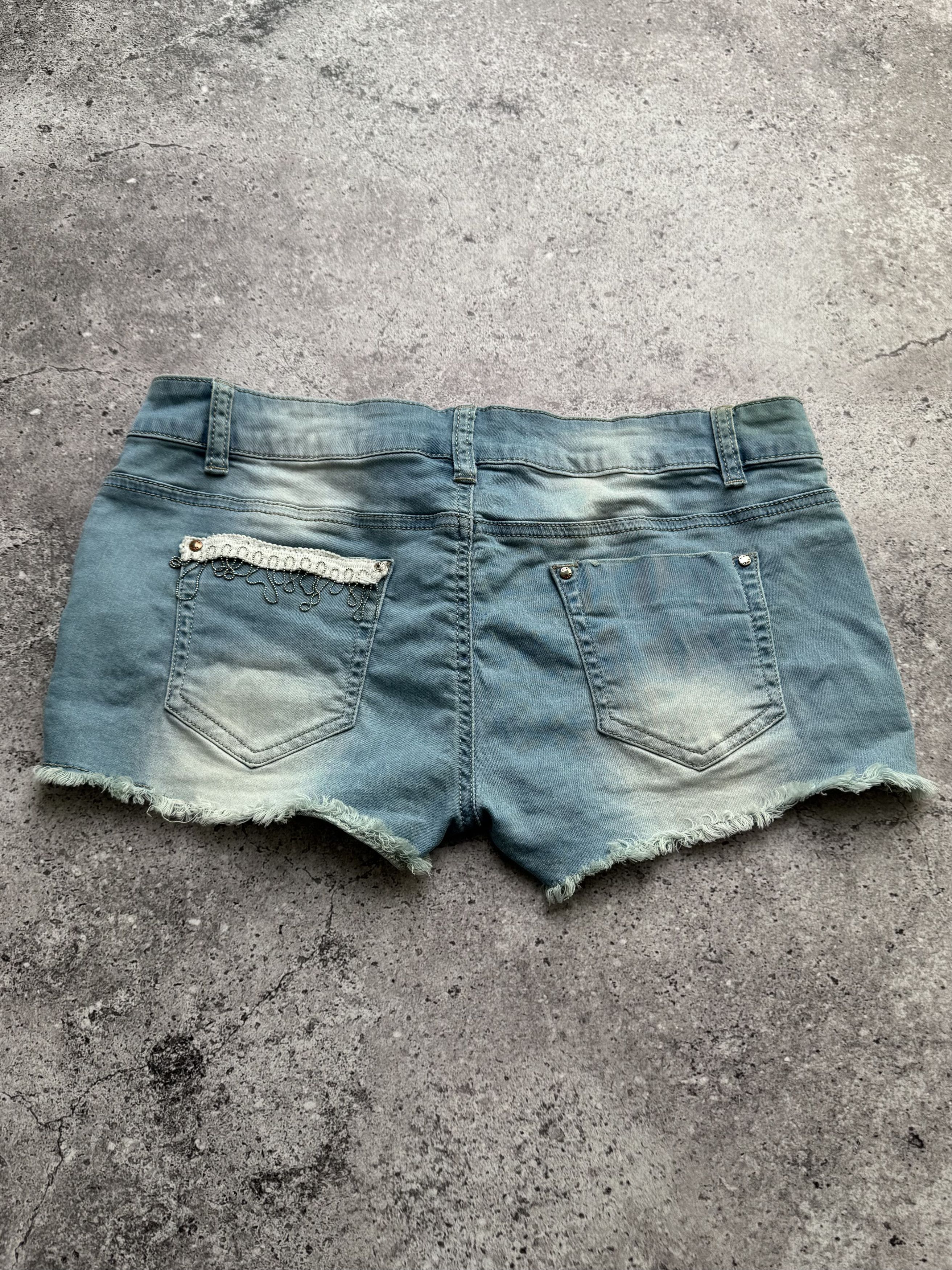 Vintage Y2K Graphic Print Shorts Distressed Hot Pants Festival (E8) Size 30" / US 8 / IT 44 - 5 Thumbnail