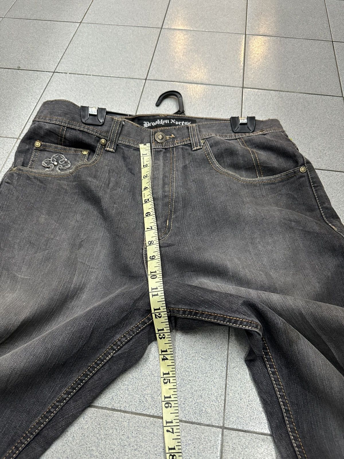 Japanese Brand VTG CROSS Like Chrome Hearts Brooklyn Express Denim Pants Size US 36 / EU 52 - 21 Thumbnail