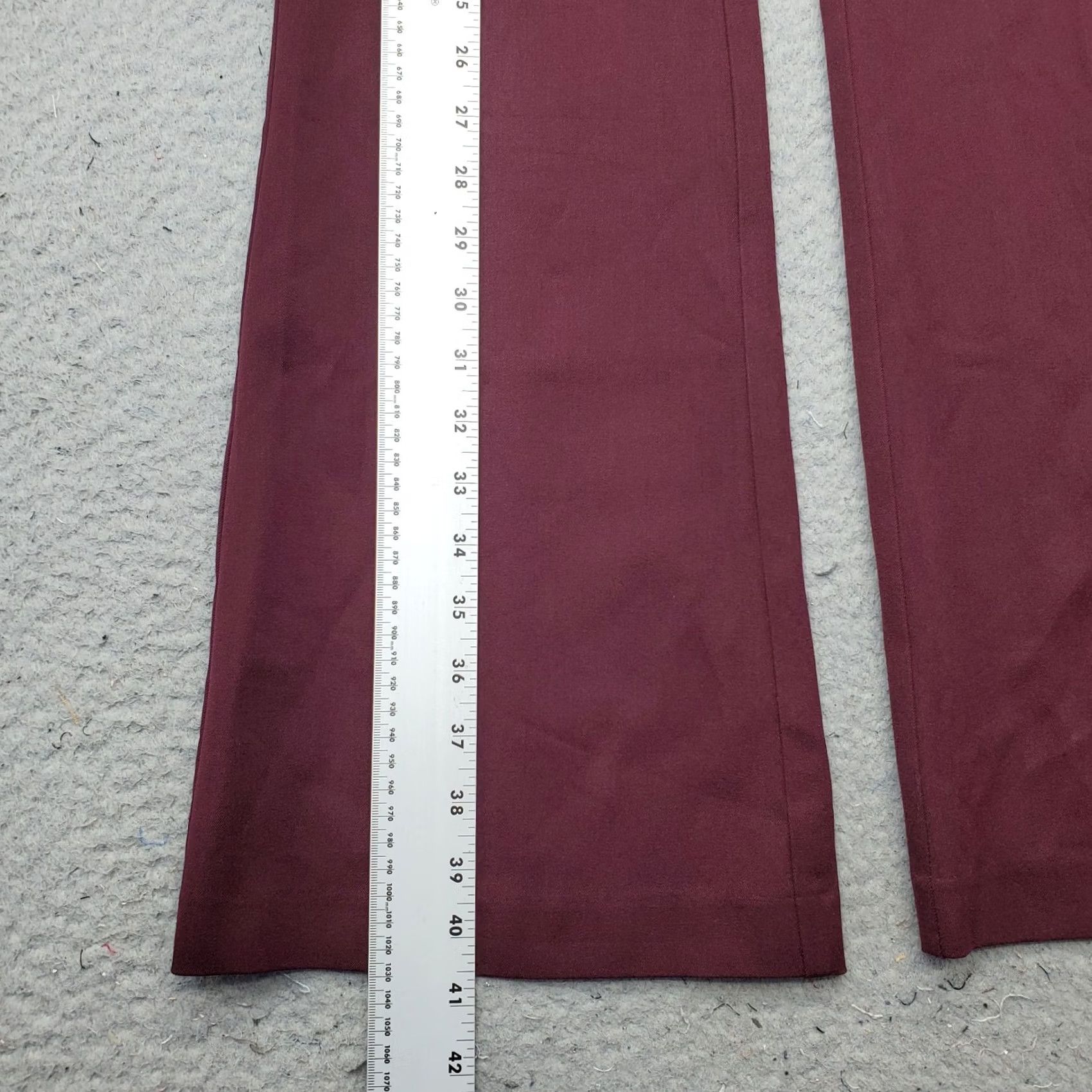 Loft LOFT The Sutton Ankle Flare Pants Womens 2 Burgundy Stretch Regular Flat Front Pants Size 26" / US 2 / IT 38 - 3 Thumbnail