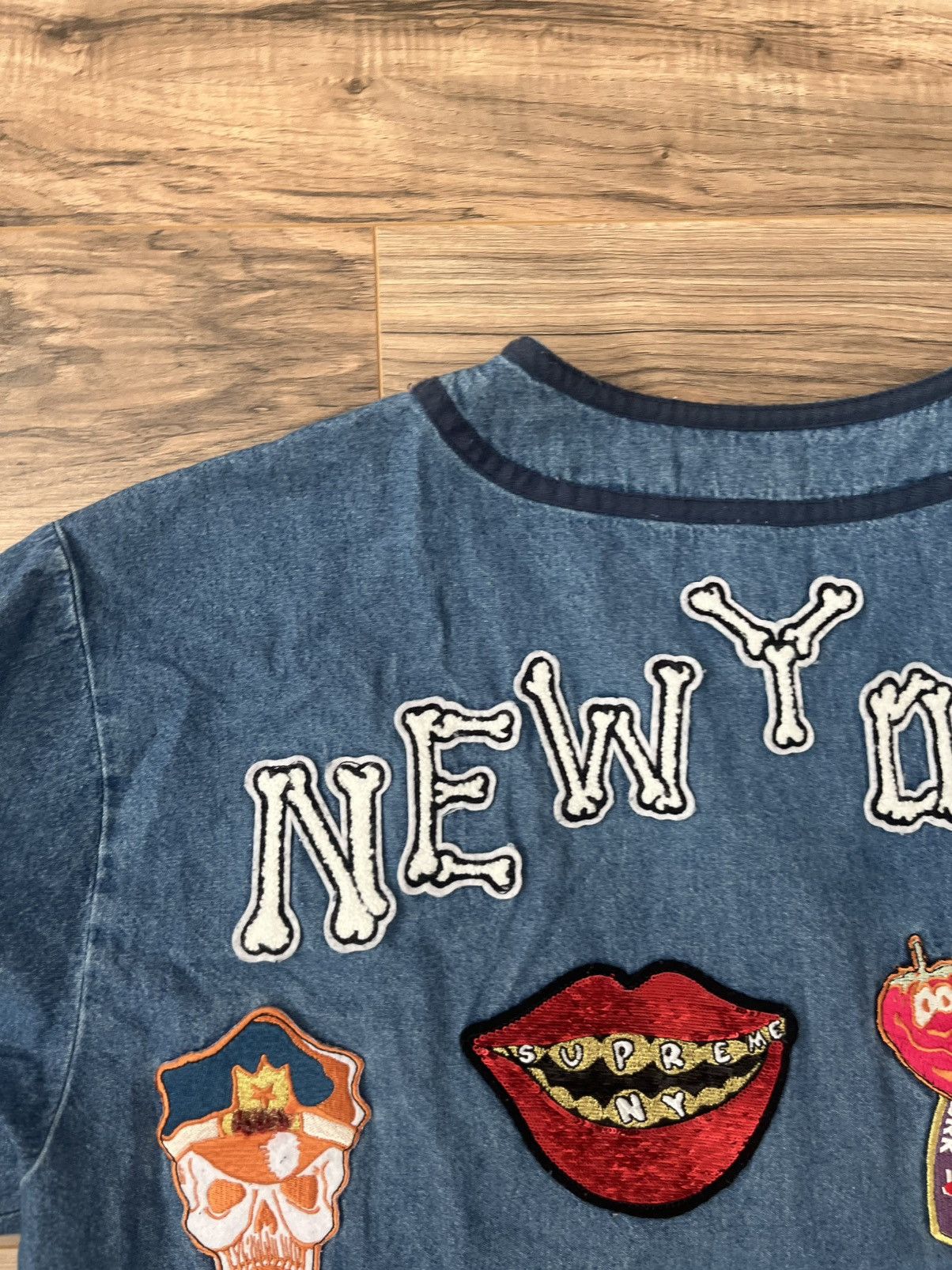 Supreme Supreme Patches Denim Baseball Jersey Size US L / EU 52-54 / 3 - 4 Thumbnail