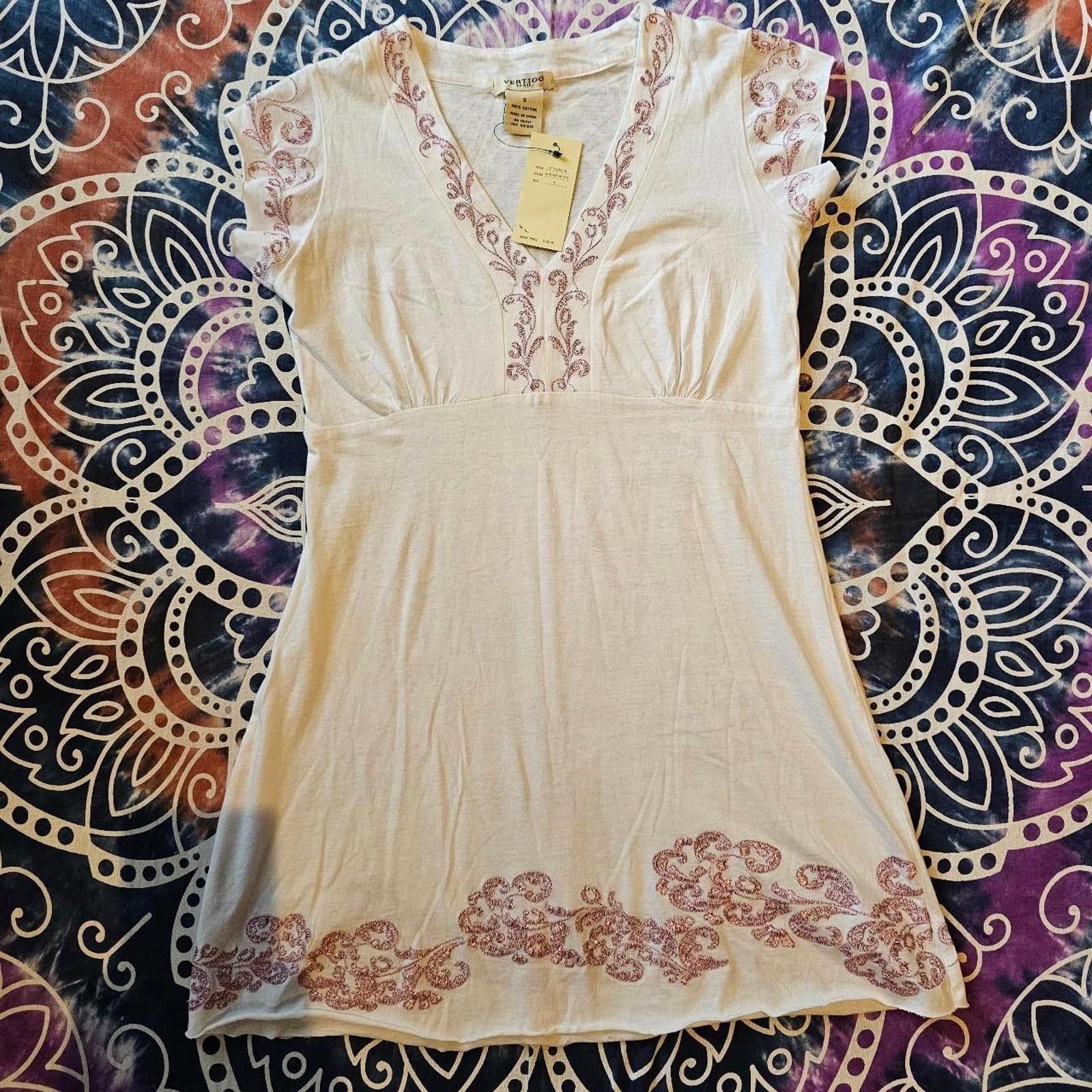 Designer Vertigo Women's Shimmering Pink and White Small Dress NWT Size S / US 4 / IT 40 - 1 Thumbnail