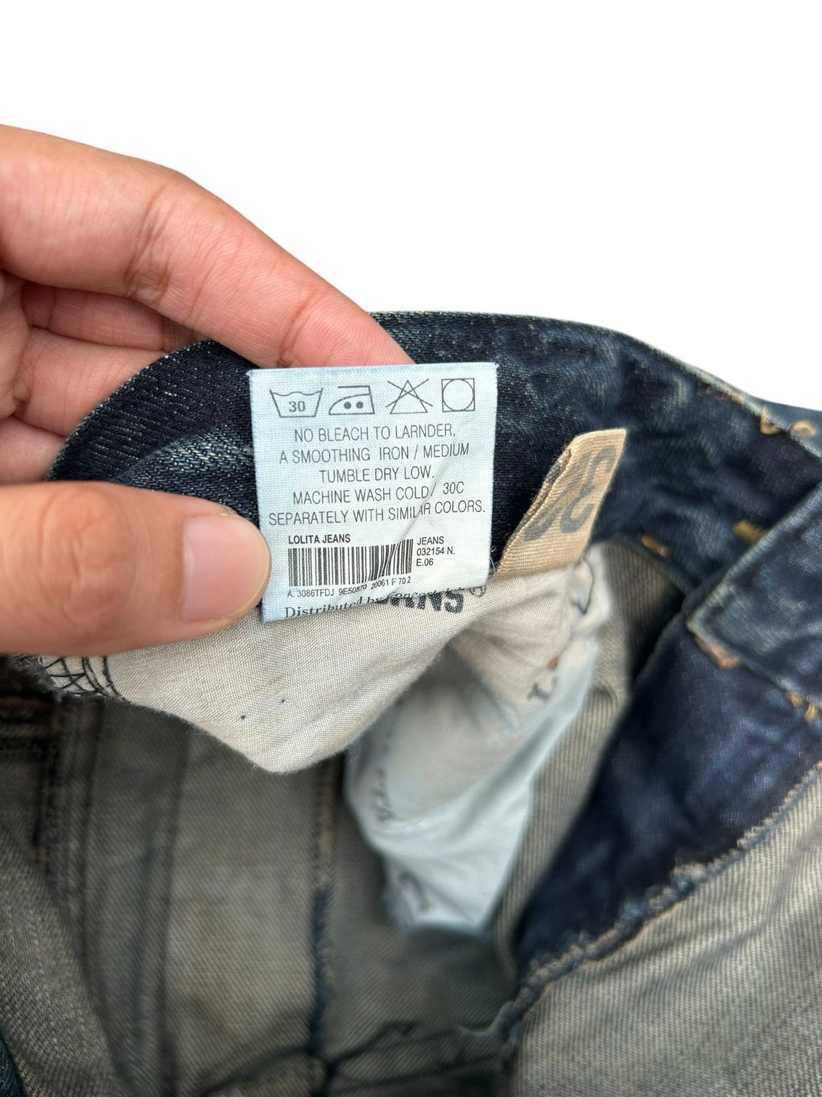 If Six Was Nine Lolita Buckle Back Japanese Brand Distressed Denim Jeans Size US 34 / EU 50 - 14 Thumbnail
