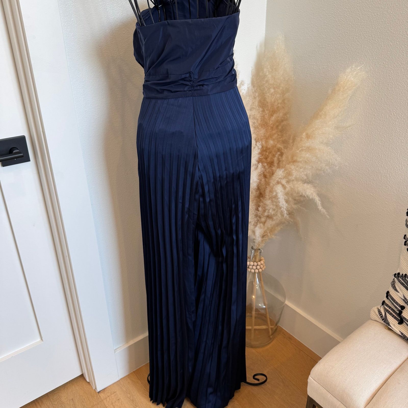 Other One 33 Social Navy Pleated Cocktail Formal Pantsuit Size 28" / US 6 / IT 42 - 7 Thumbnail
