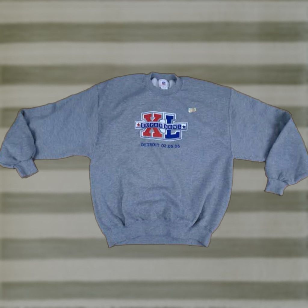NFL NFL Sweatshirt Detroit 2006 Super Bowl XL Steelers 21 Seahawks 10 Grey XL Unisex Adults Pullover Football Size US XL / EU 56 / 4 - 1 Thumbnail