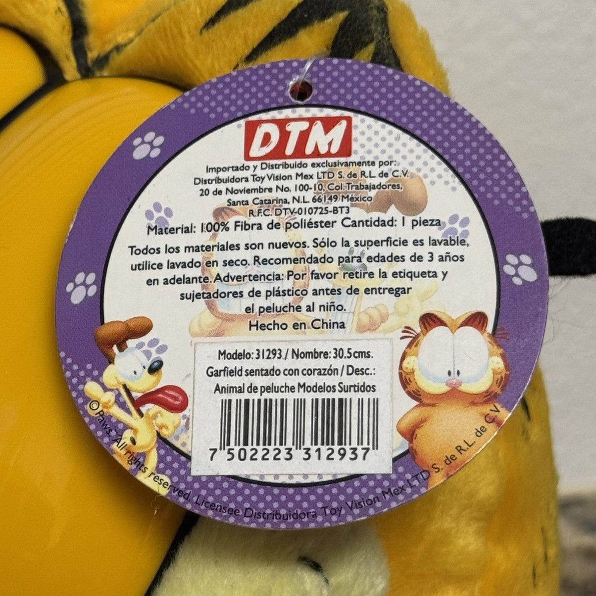 Vintage Vintage Garfield Te Quiero” 14” Spanish Valentines Day Plush Size ONE SIZE - 6 Thumbnail