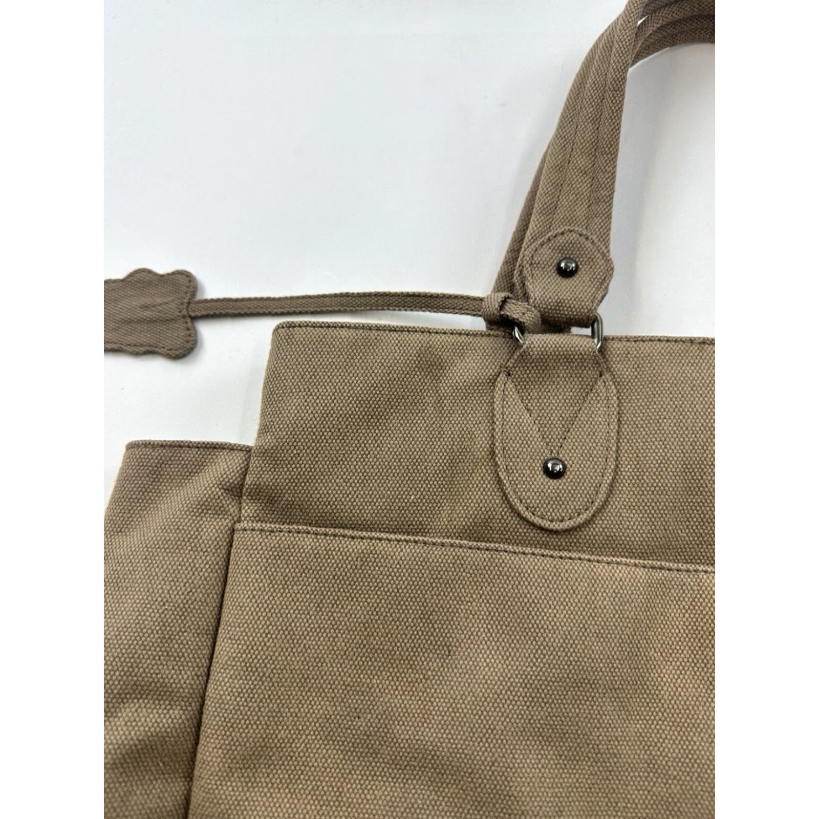 Gap VINTAGE GAP Tote Bag Womens Brown Large Canvas Full Zip Y2K Size ONE SIZE - 5 Thumbnail