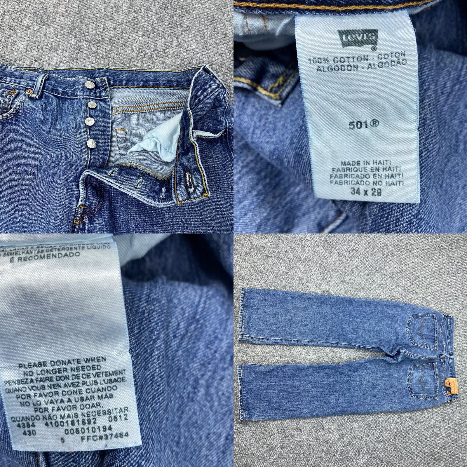 Levi's VINTAGE Levi's 501 Jeans Mens Straight Denim Button Fly 34x29 Blue Distressed" Size US 34 / EU 50 - 8 Thumbnail
