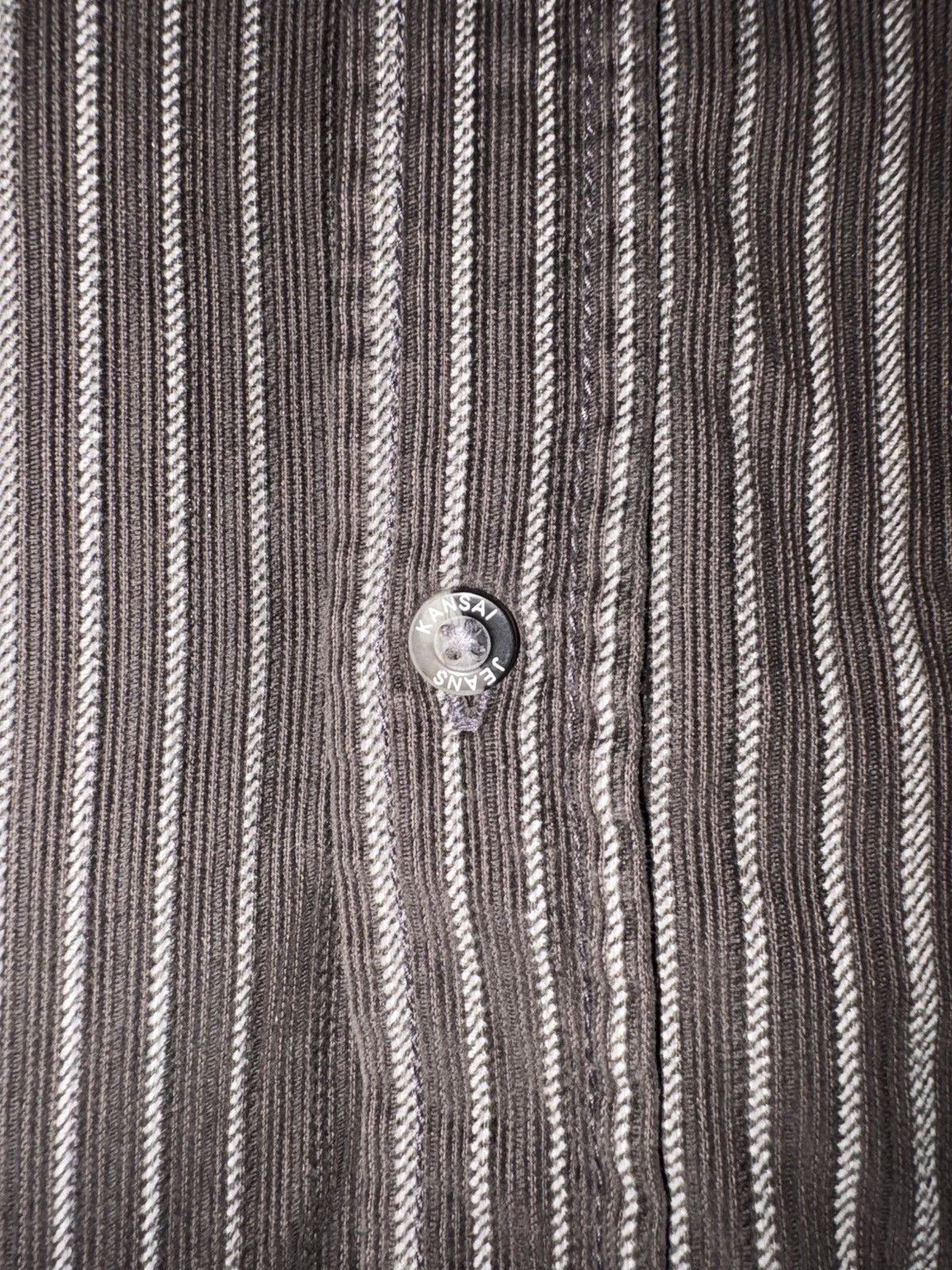 Kansai Yamamoto Vtg Kansai Yamamoto Kansai Jeans Striped Corduroy Work Shirt Size US XXL / EU 58 / 5 - 7 Thumbnail