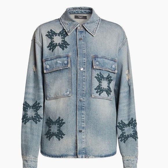 Amiri Amiri MA Quad Denim Logo Shirt Blue Men’s XL Size US XL / EU 56 / 4 - 1 Thumbnail