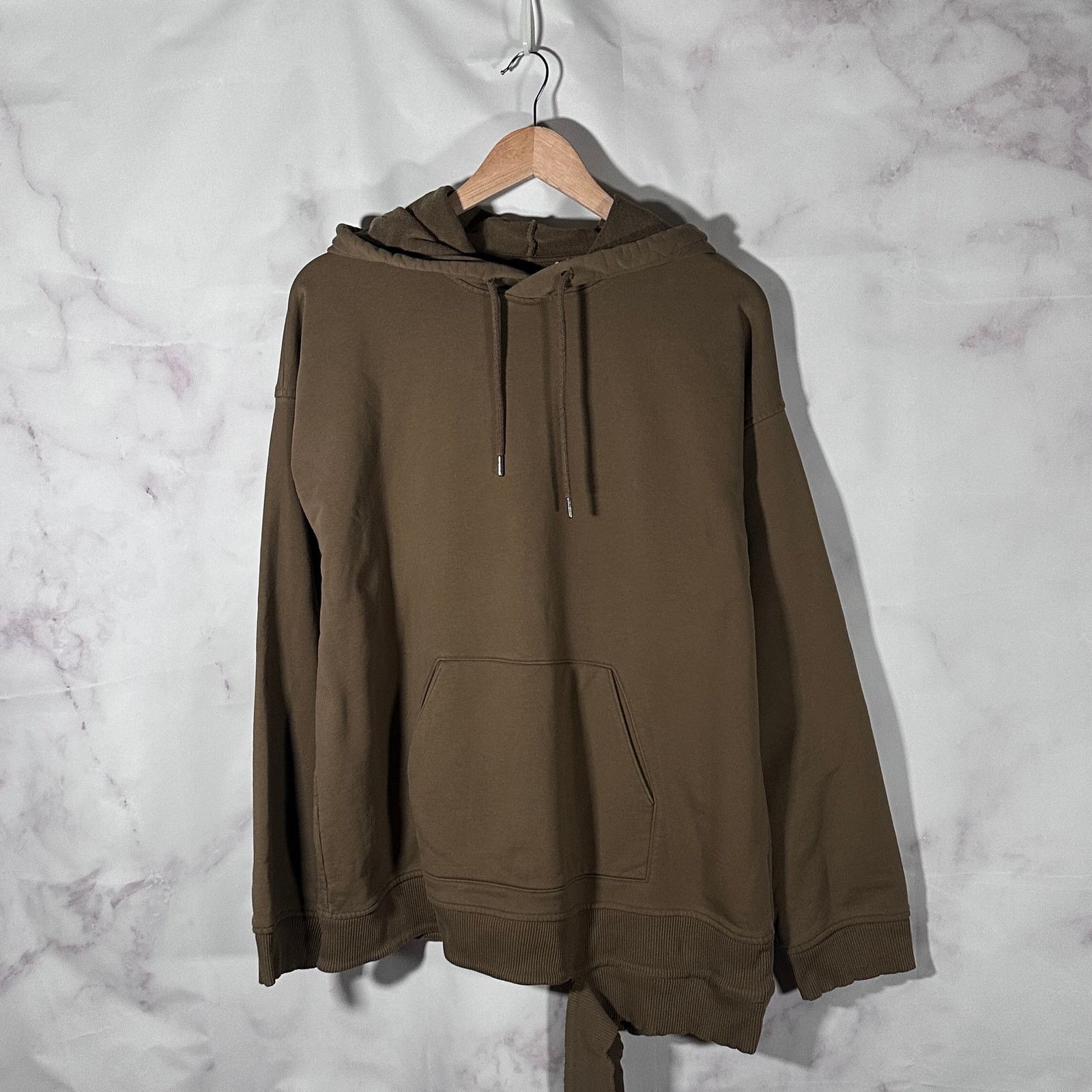 Helmut Lang Olive Double Hem Hoodie Size US L / EU 52-54 / 3 - 1 Thumbnail
