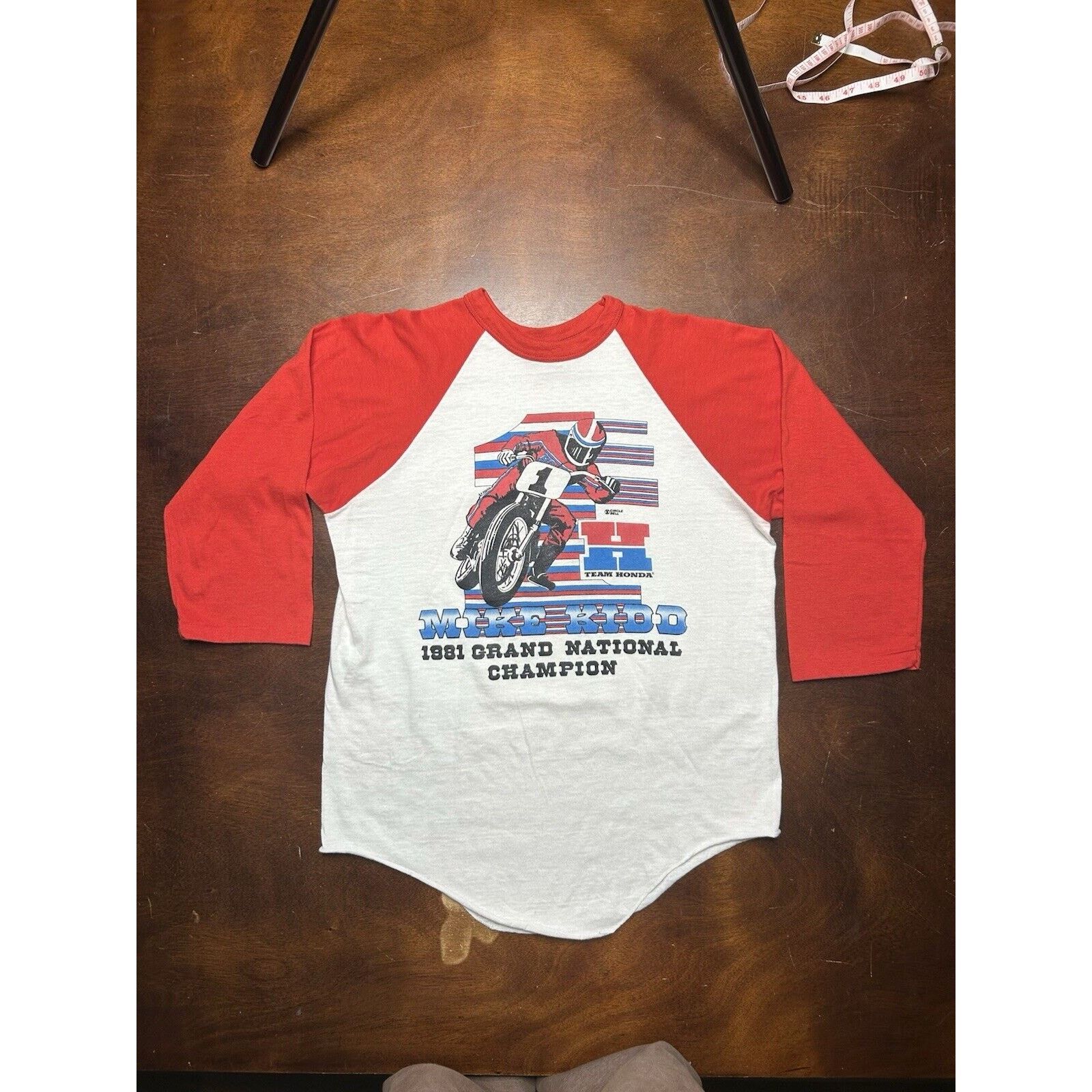 Vintage 80s Honda Mike Kidd Grand National Champion AMA Racing Shirt Size US L / EU 52-54 / 3 - 10 Thumbnail