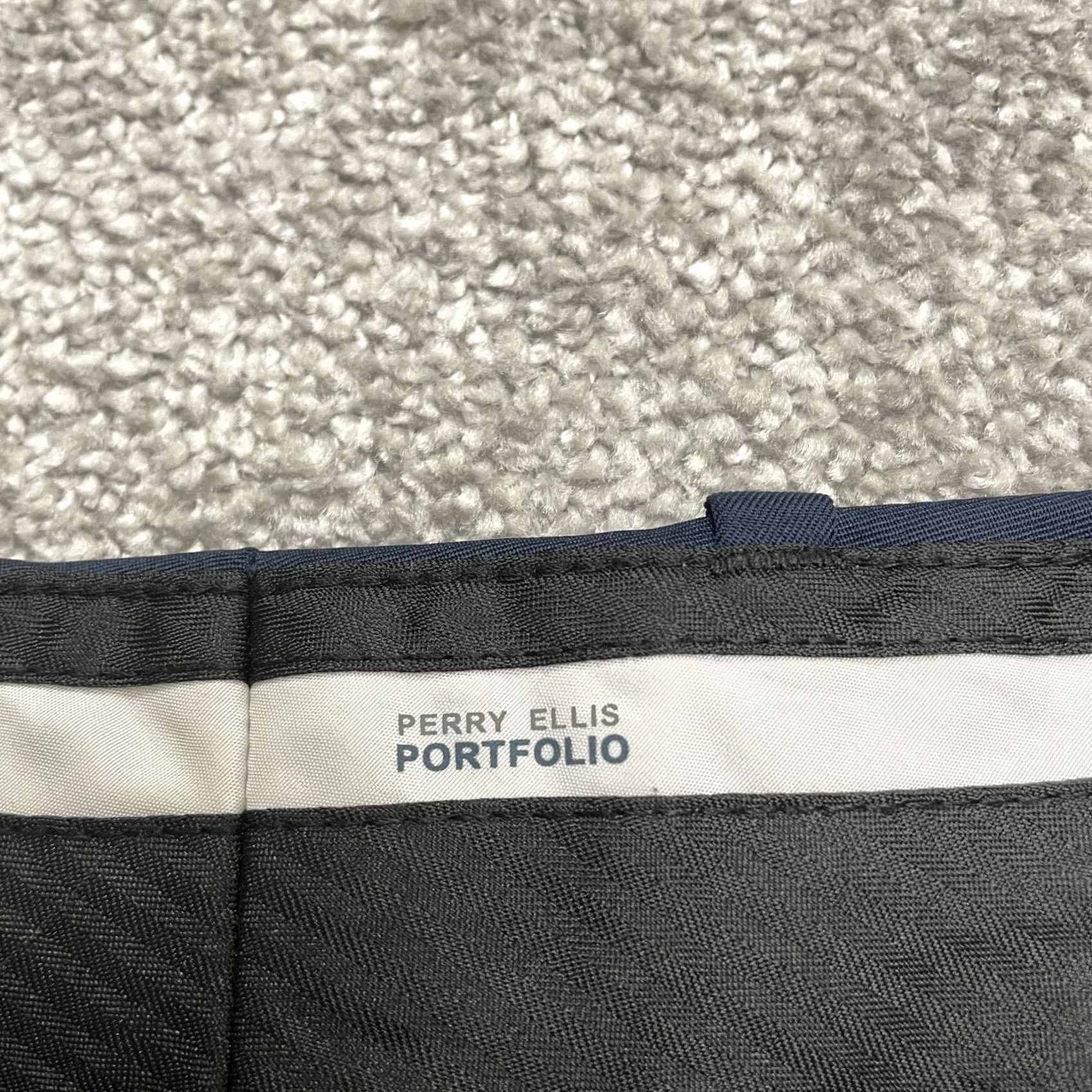 Perry Ellis Perry Ellis Portfolio Dress Pants Mens 34x29 Navy Blue Straight Leg Flat Front Size US 34 / EU 50 - 6 Thumbnail