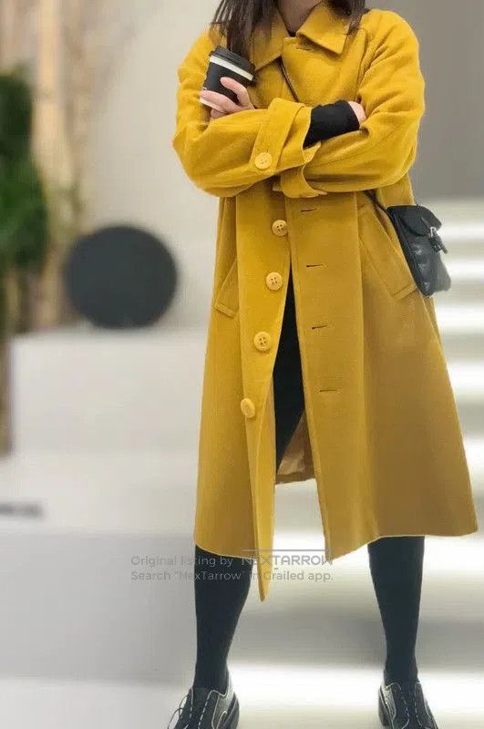 Yves Saint Laurent YSL Mustard Wool Women's Coat . Size M / US 6-8 / IT 42-44 - 6 Thumbnail