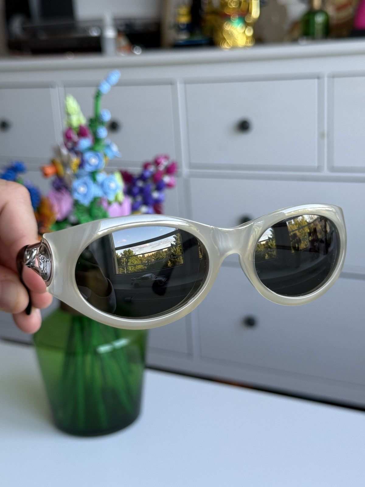 Versace Vintage 90s Gianni Versace safety pin sunglasses archive rar Size ONE SIZE - 9 Thumbnail