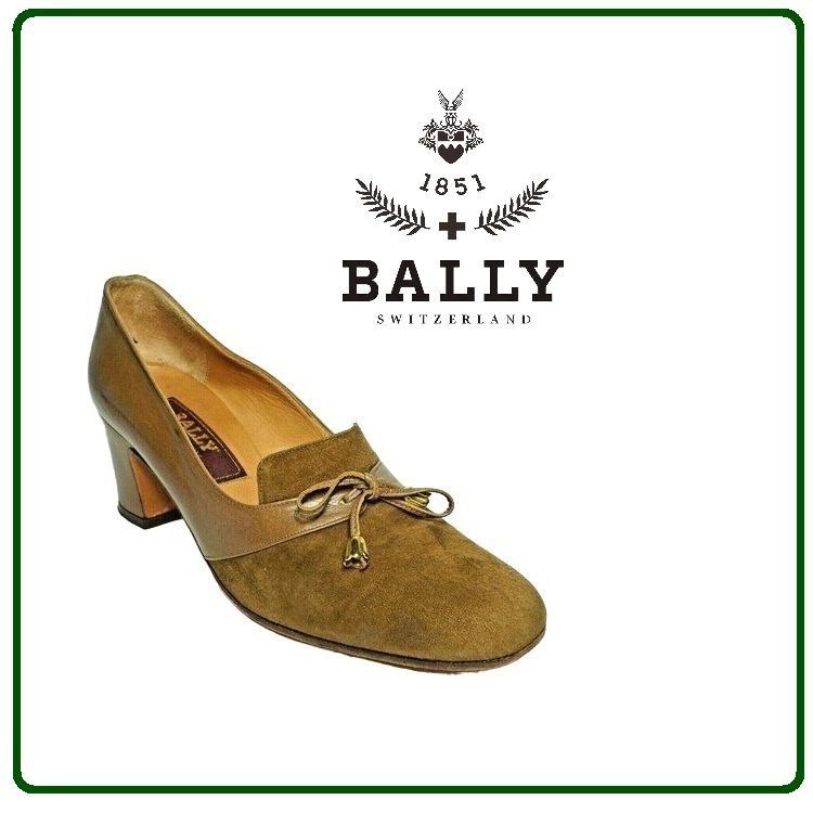 image of Italian Made Bally Women's 6B Brown Suede Leather Pump Heel Shoes in Brown Tan