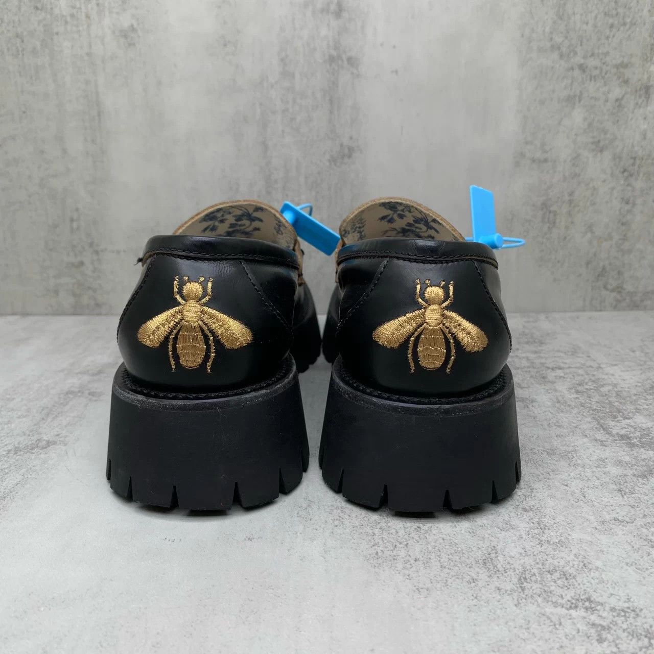 Gucci Gucci Black Horsebit Bee Platform Loafer 38 98 New Size US 7 / IT 37 - 5 Thumbnail