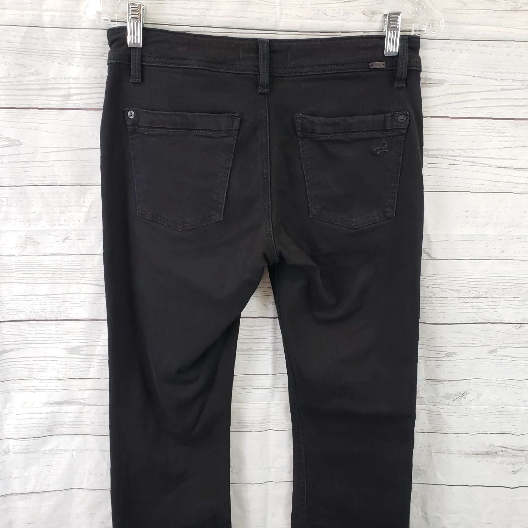 DL1961 DL1961 Womens Joy Flare Jeans Sz 28 Solid Black Mid Rise Jeans Womens 28 Black Flare Denim Cotton Blend Zip Regular Inseam 28.5" Rise 9" Size 28" / US 6 / IT 42 - 4 Thumbnail