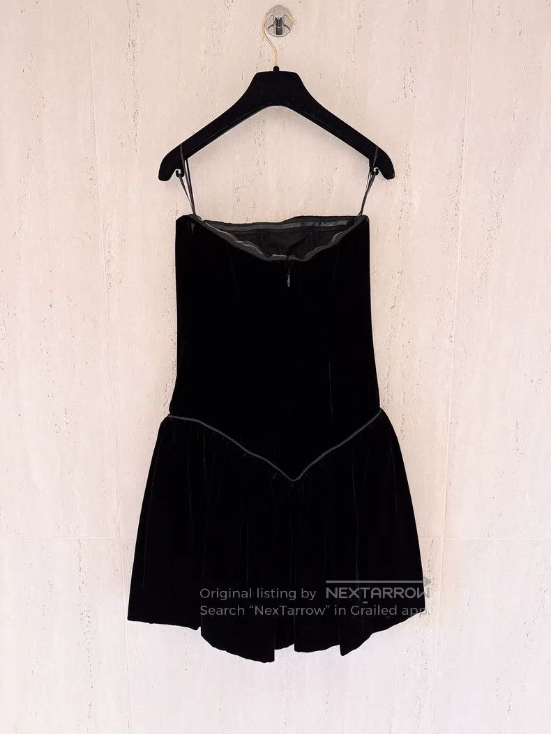 Chanel Chanel 22C Early Spring Vacation Black Velvet Bra Dress Size XXS / US 00 / IT 34 - 2 Thumbnail