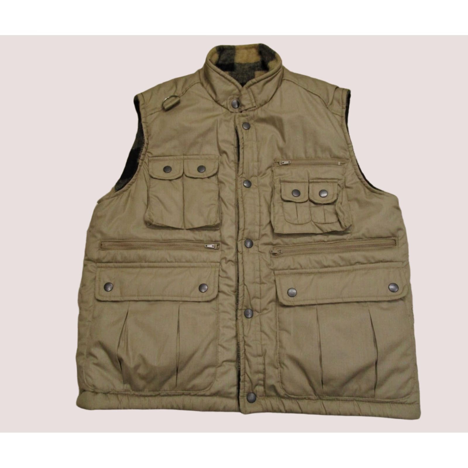 Vintage VINTAGE Woodland Hunting Vest Men M Brown Reversible 80s Outdoor Pockets Insulated Lined Zip/Belted Style: Biker Size US M / EU 48-50 / 2 - 1 Thumbnail