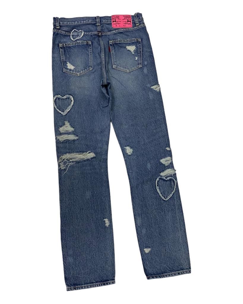 Hysteric Glamour × If Six Was Nine × Le Grande Bleu (L.G.B.) 🔥RNA SLANG DAMAGE DISTRESSED DENIM JEANS UNDERCOVER STYLE Size 30" / US 8 / IT 44 - 4 Thumbnail