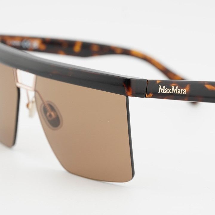 Max Mara Max Mara MM0072 52E Sunglasses Dark Havana Square Frame Size ONE SIZE - 9 Thumbnail
