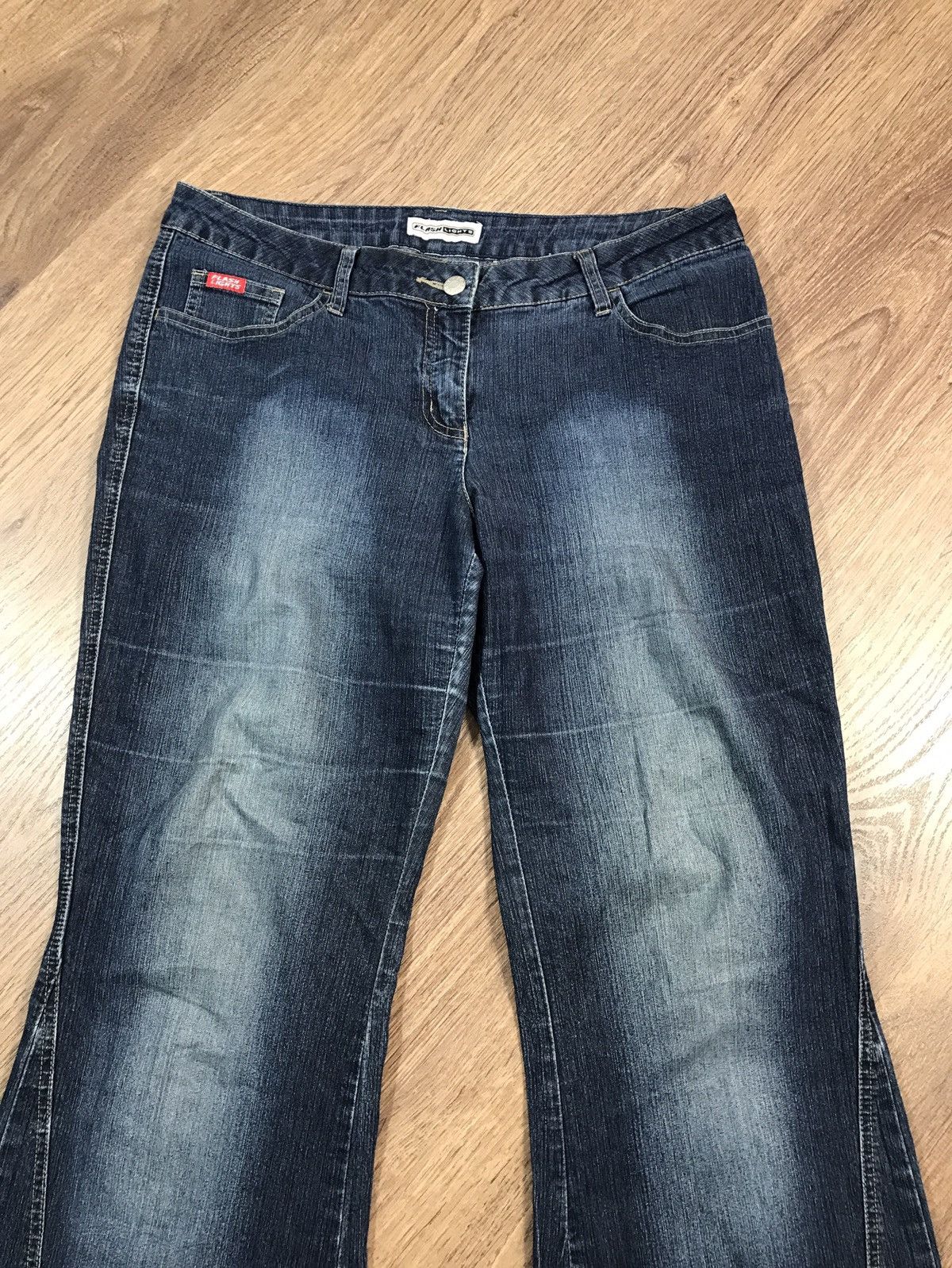 Japanese Brand Vintage Distressed Flared Jeans Size 34" / US 12 / IT 48 - 3 Thumbnail