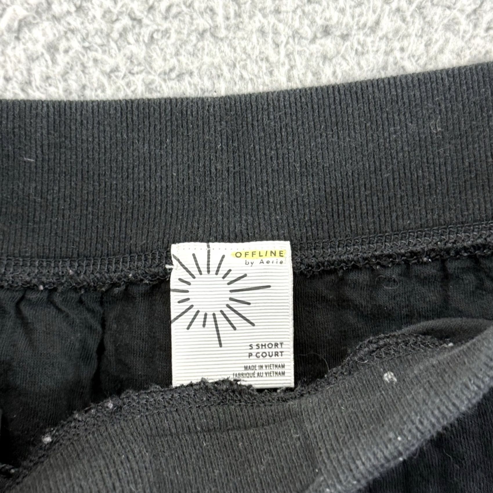 Vintage OFFLINE By Aerie Sweatpants Womens Small Short Black Wide Leg Lounge Casual Boho Size 28" / US 6 / IT 42 - 5 Thumbnail