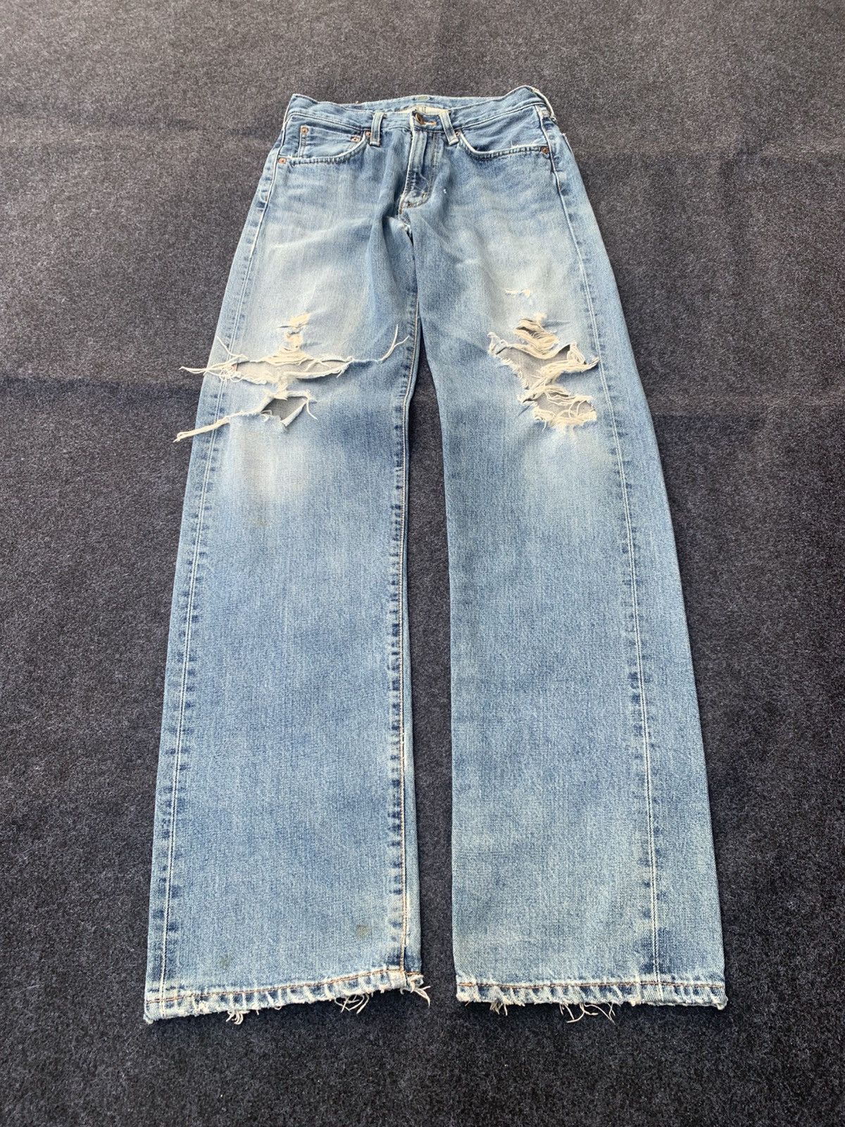 Pre-owned Distressed Denim X Edwin Distressed Edwin 505x Selvedge In Faded Check