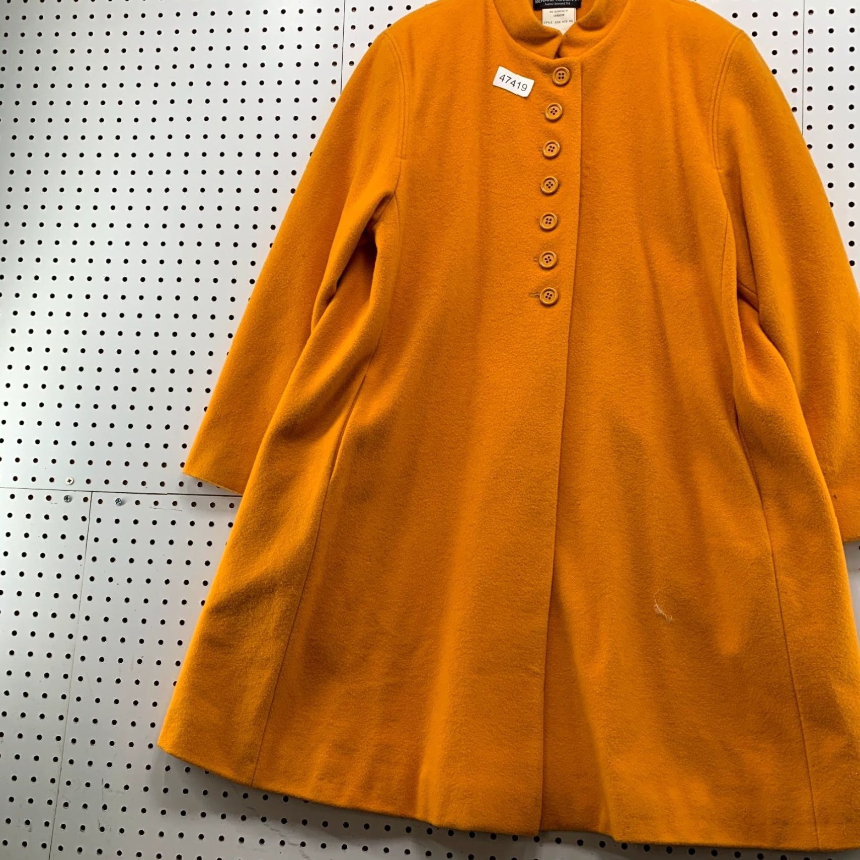 Vintage VINTAGE Benard Holtzman Harve Benard 100% Wool Button Coat Women 16 Yellow Orange Jacket Coat Overcoat Long Sleeve Winter Fall Casual Denim? Size XXL / US 16-18 / IT 52-54 - 6 Thumbnail