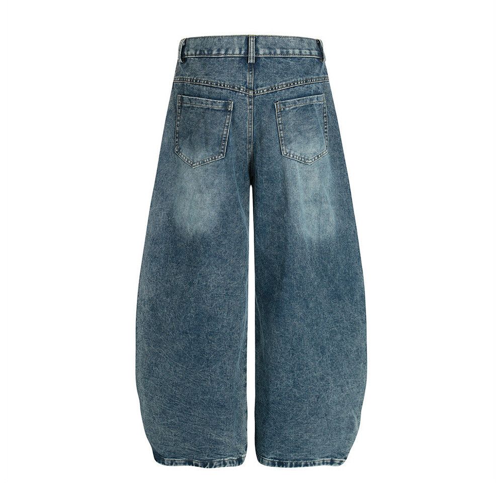 Jean Men's trendy striped punk distressed washed scimitar jeans Size US 32 / EU 48 - 2 Thumbnail