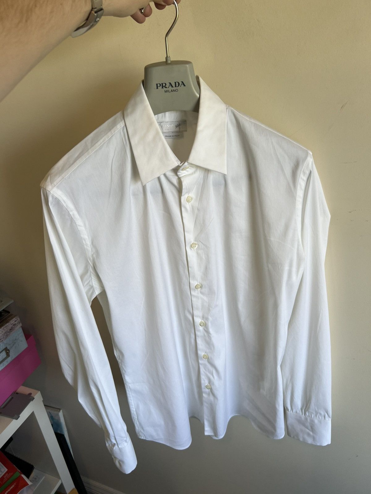 Prada SS18 Prada Shirt Button Up White 38 15.5 Size US M / EU 48-50 / 2 - 1 Thumbnail