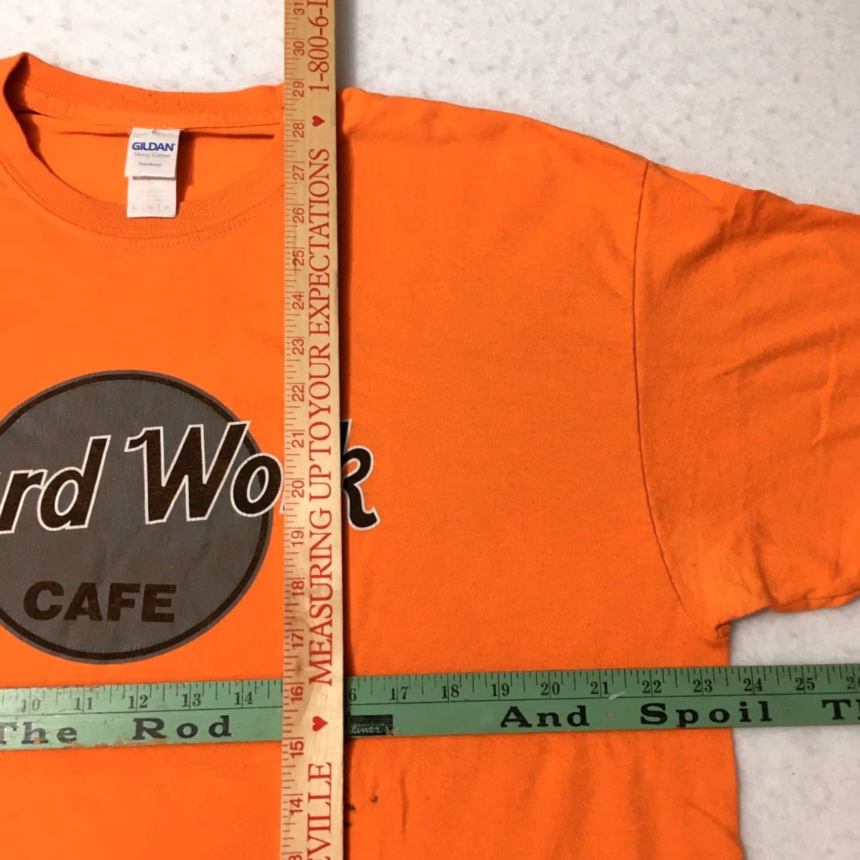 Gildan VINTAGE Gildan T-Shirt Mens XL USA Graphic Tee HD Spokane WA Orange Cotton Short Sleeve Crew Neck Size US XL / EU 56 / 4 - 4 Thumbnail