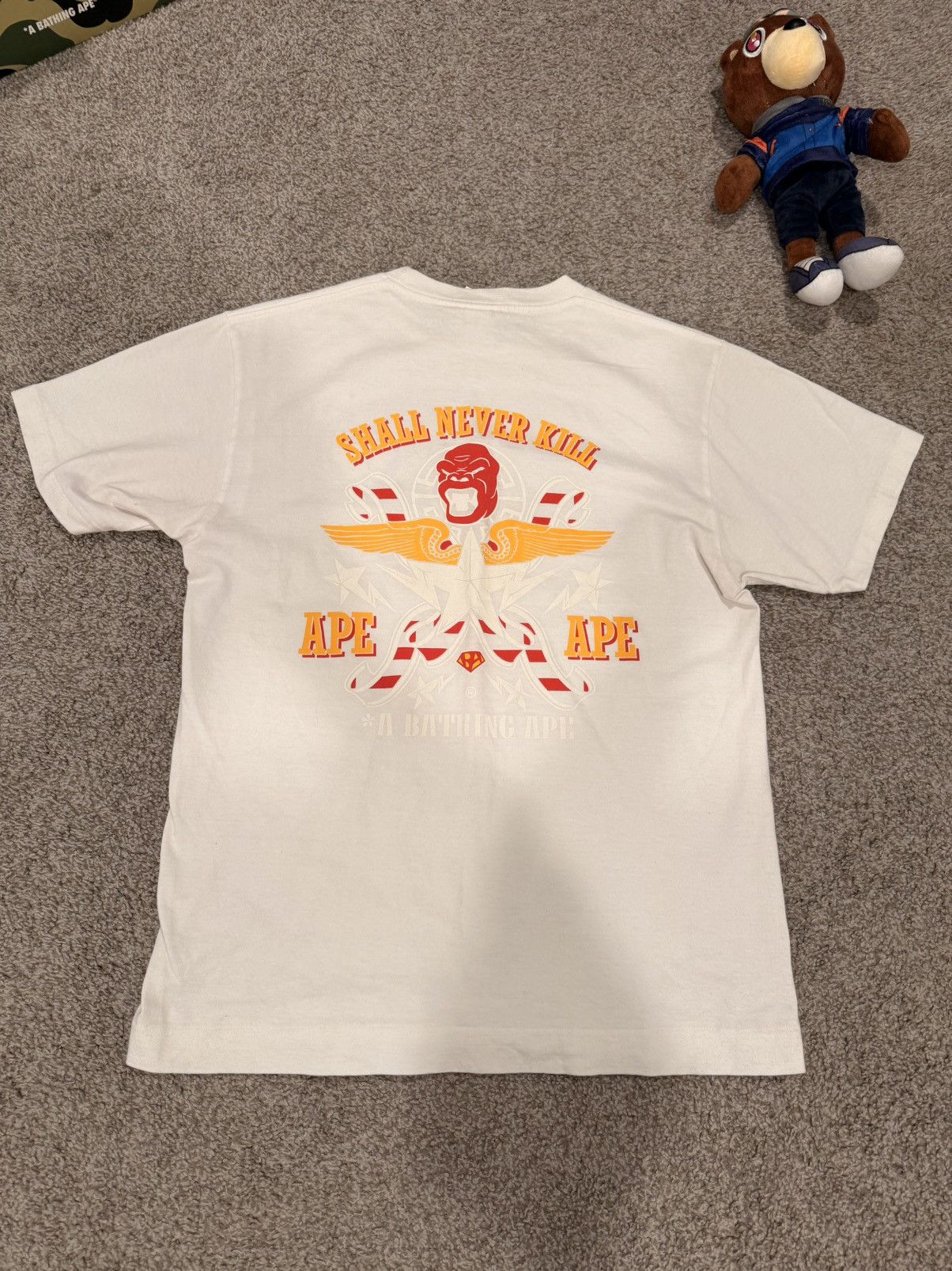Bape BAPE WING LOGO/APE SHALL NEVER KILL APE TEE Size US M / EU 48-50 / 2 - 3 Thumbnail