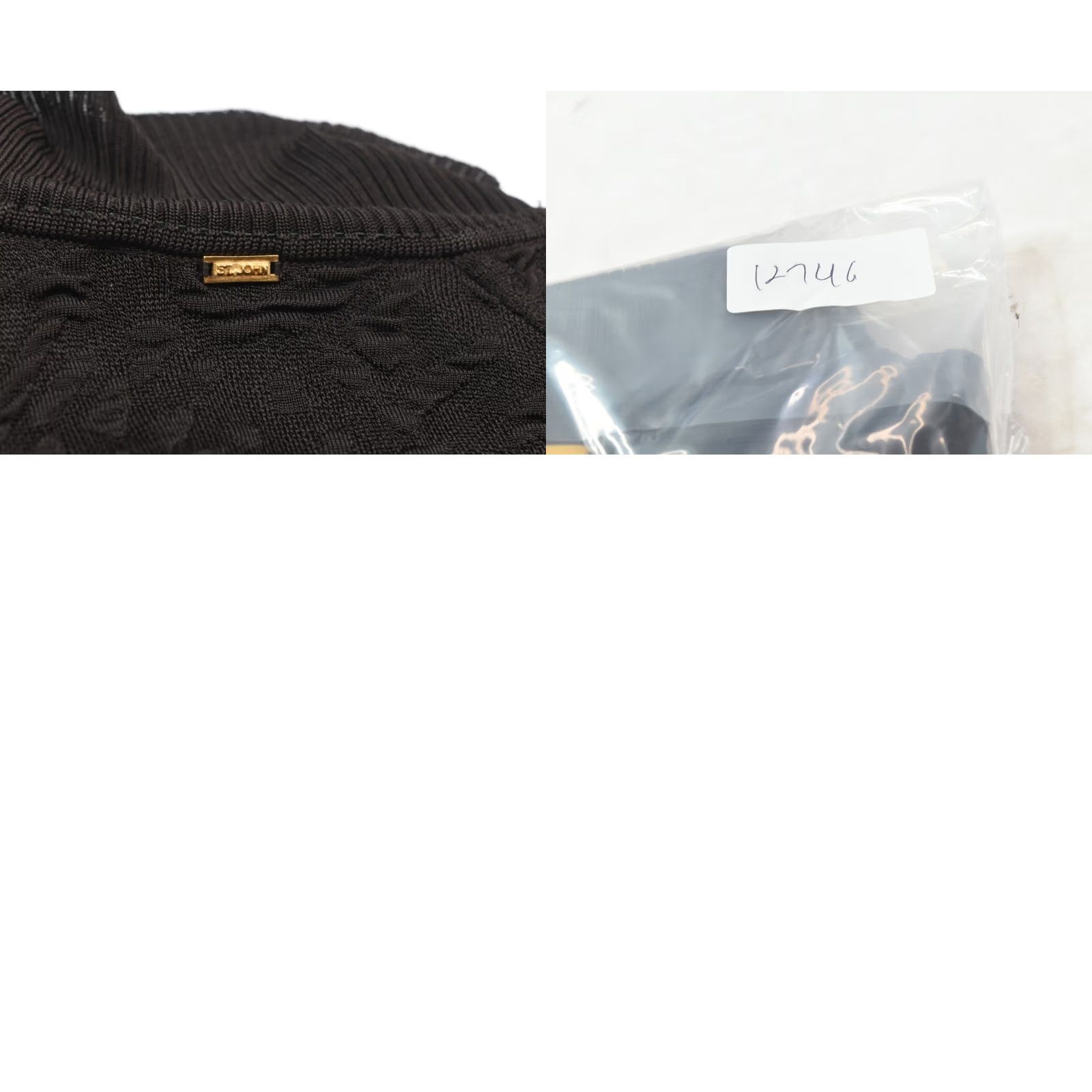 Vintage St John Cardigan Womens Medium Dark Brown Textured Viscose Long Sleeve Collared Size M / US 6-8 / IT 42-44 - 9 Thumbnail