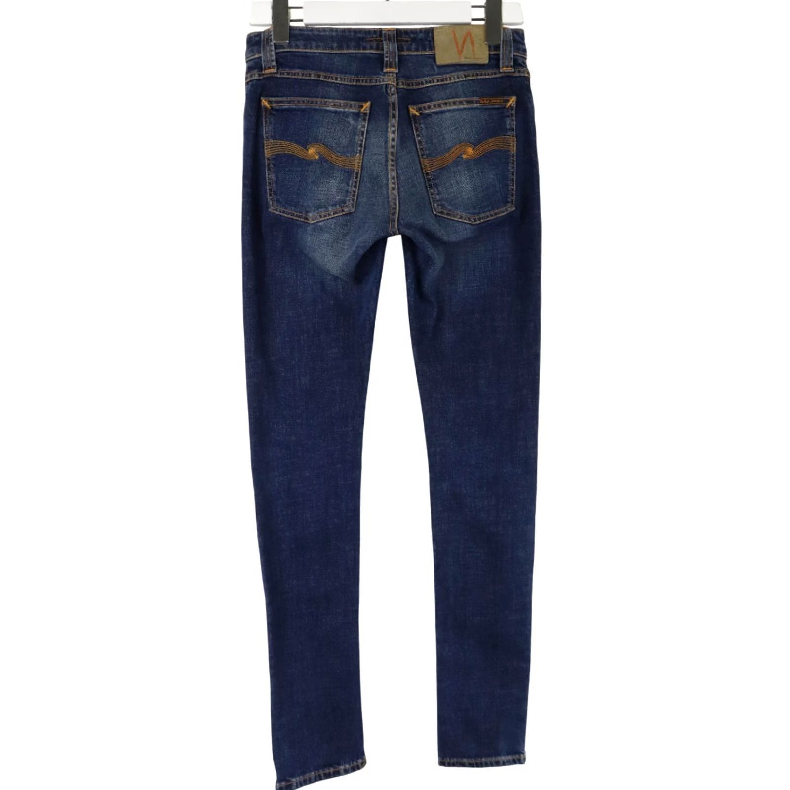 Vintage Nudie Skinny Lin Flat Love Jeans Mens W28/L32 Faded Whiskers Zip Fly Stretched Size US 28 / EU 44 - 2 Thumbnail