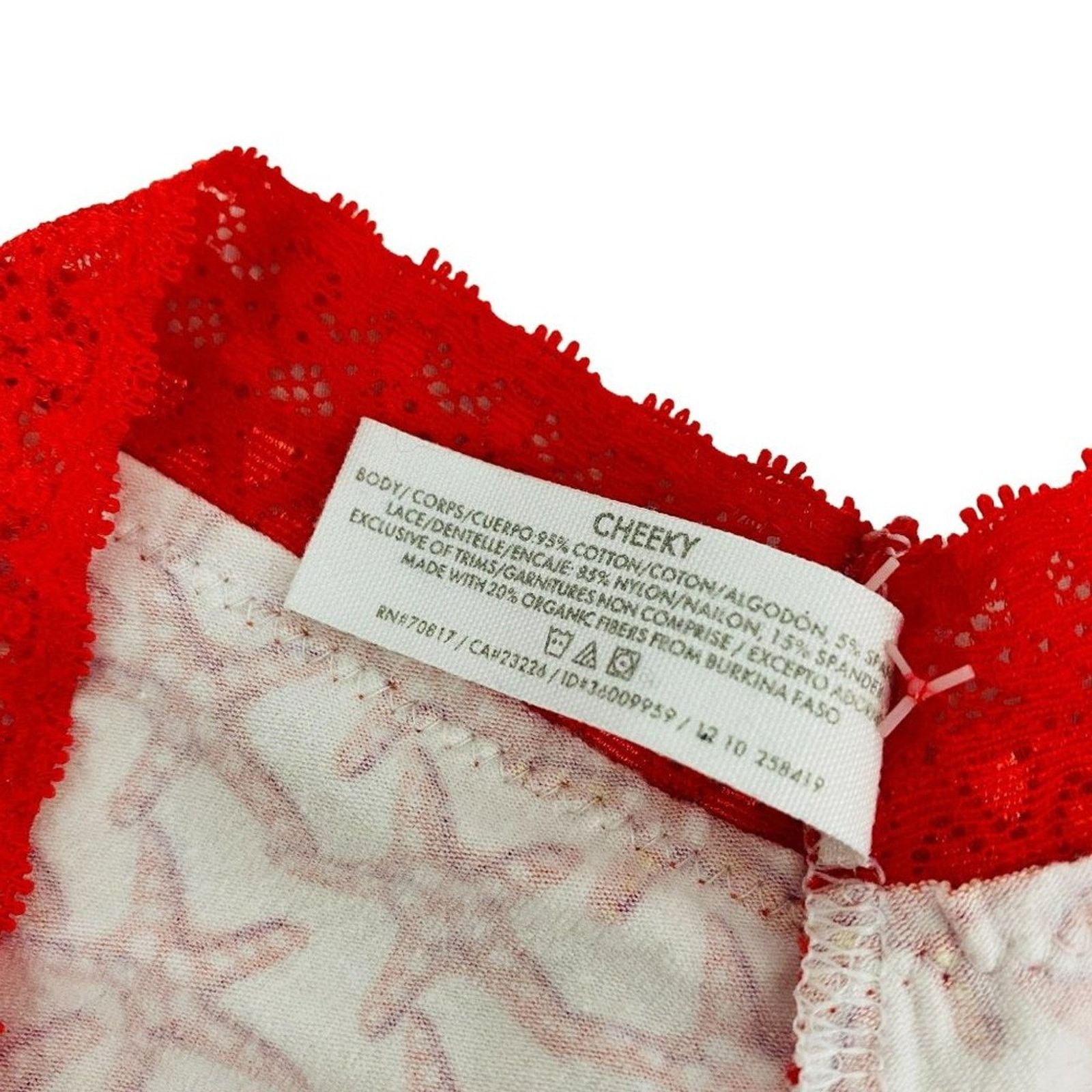Victoria's Secret Victoria's Secret Red Starfish Lace Trim Cotton Cheeky Panty Size ONE SIZE - 4 Thumbnail