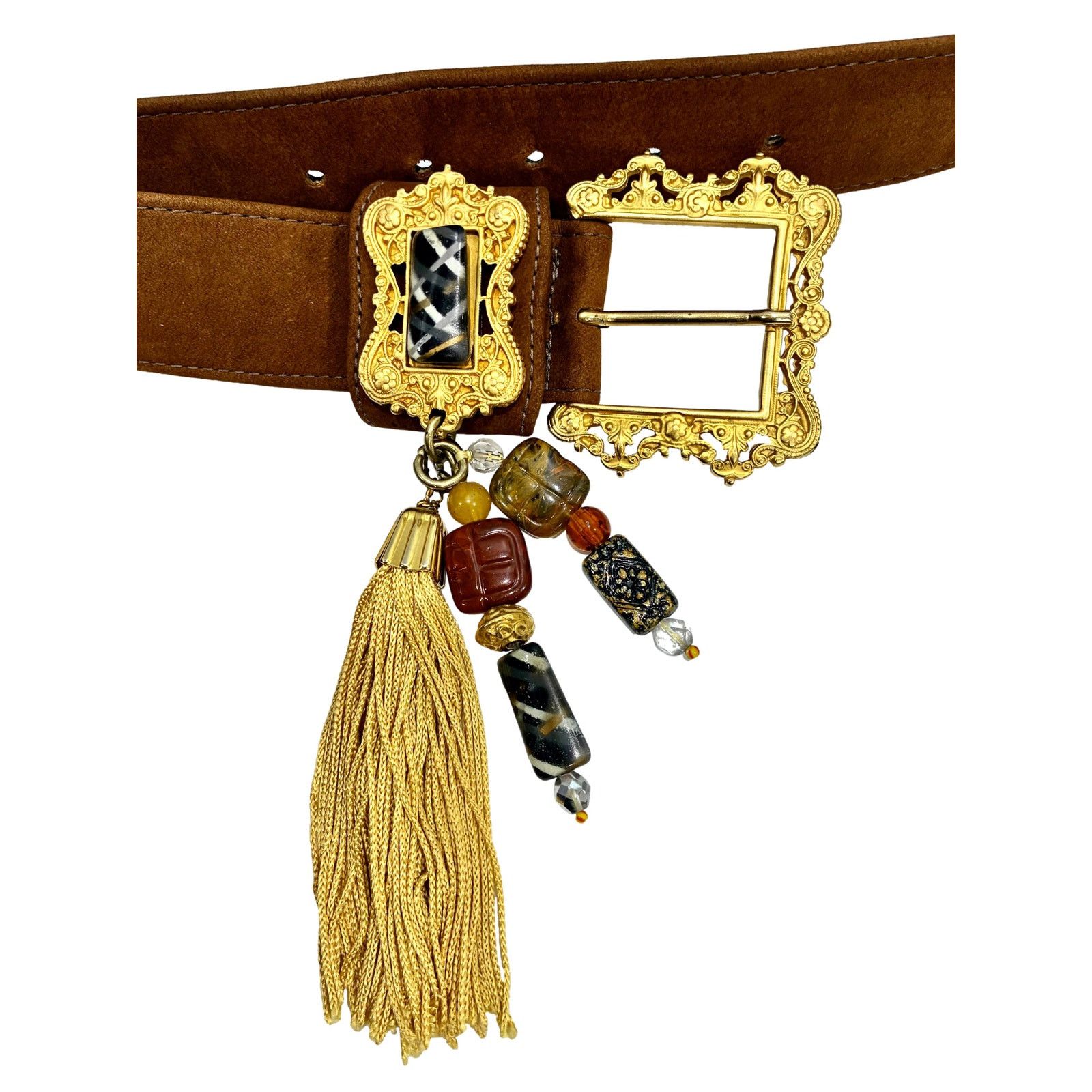 Vintage LEATHEROCK Gold Statement Belt S/M Gold 1990s Vintage Belts for sale | eBay main image 3