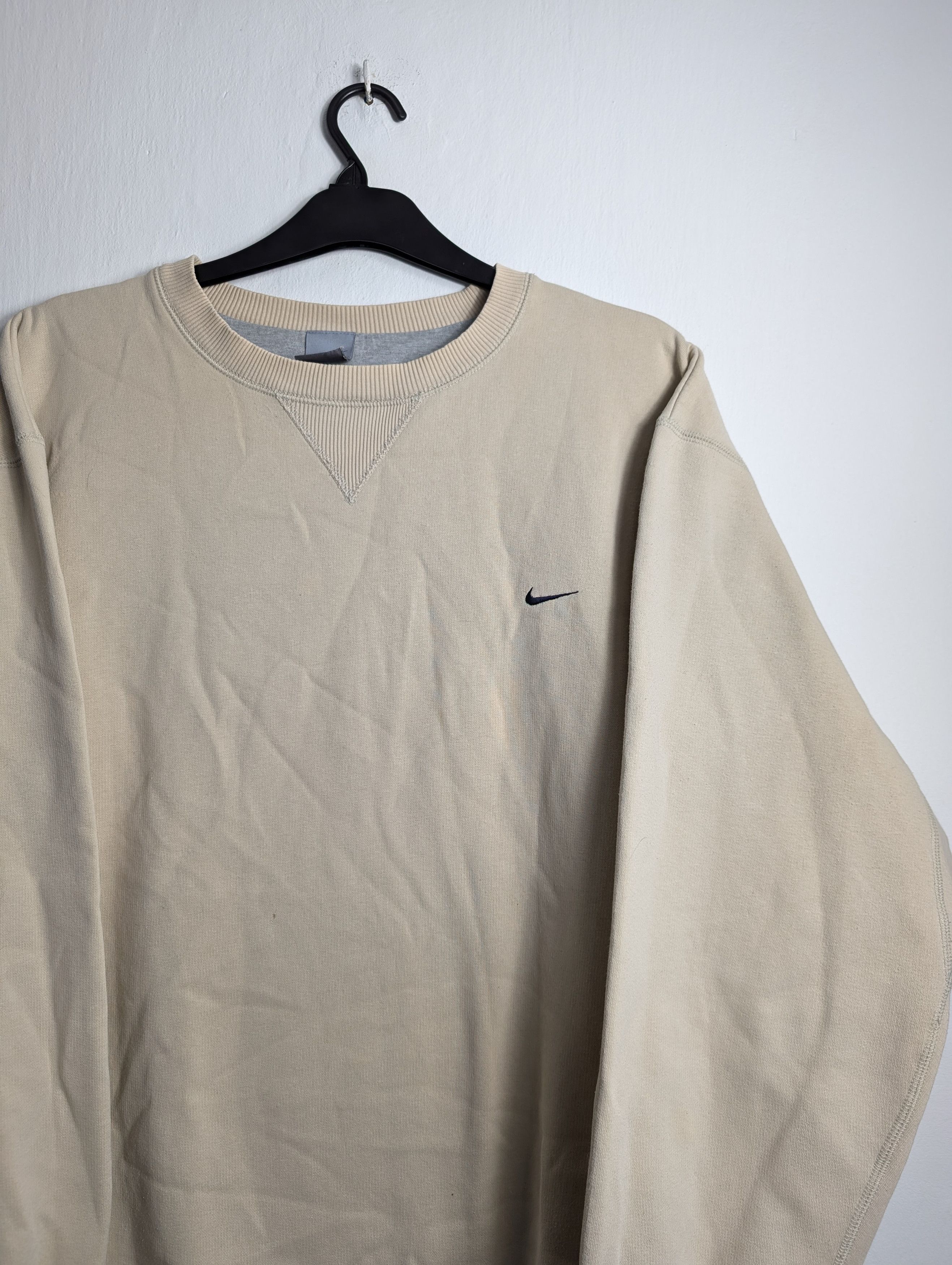 Nike × Vintage Vintage Nike Cream Sweatshirt 00s y2k retro Swoosh Size US XXL / EU 58 / 5 - 2 Thumbnail