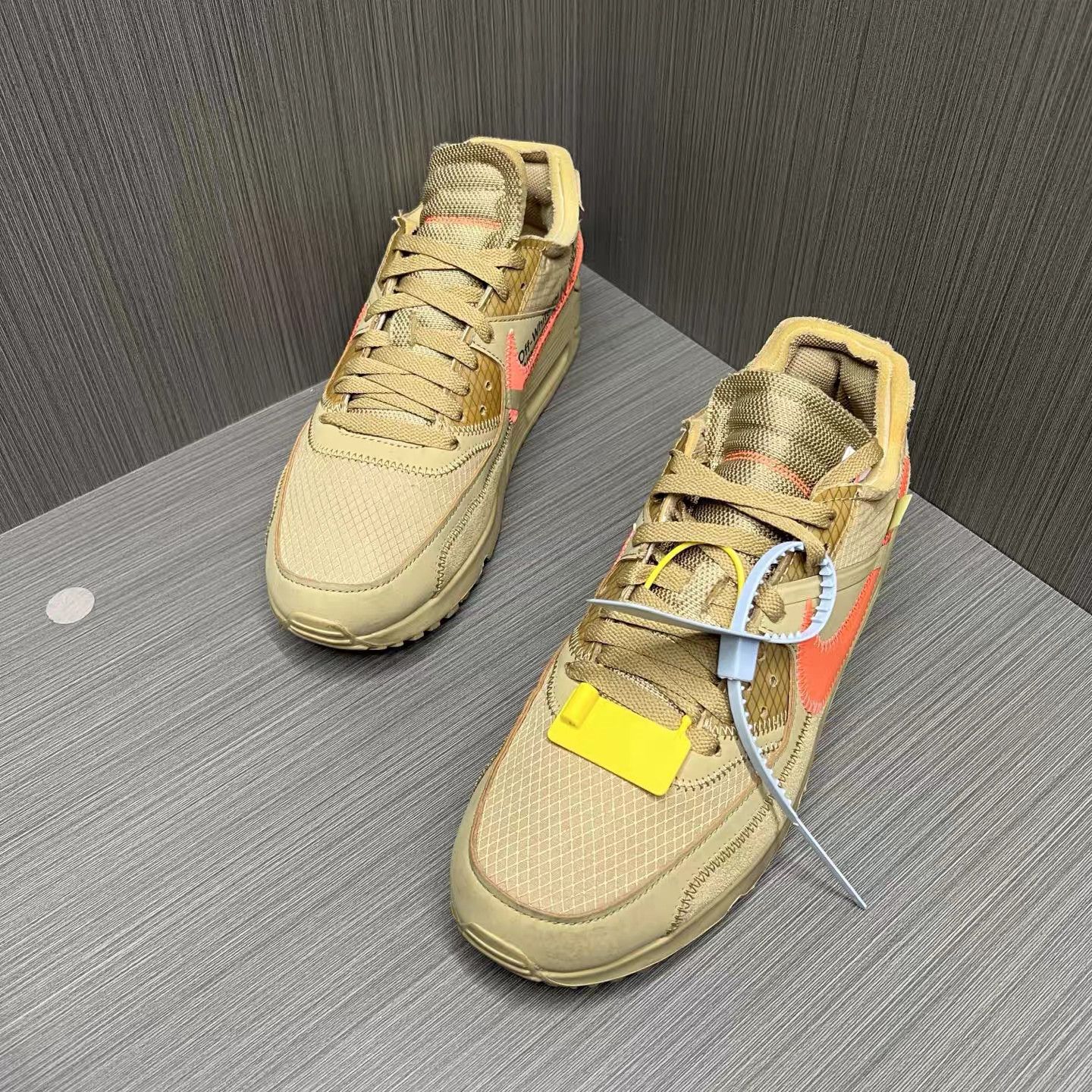 Nike OFF-WHITE × Nike Air Max 90 Desert Ore Sneakers K15 Size US 9 / EU 42 - 1 Thumbnail