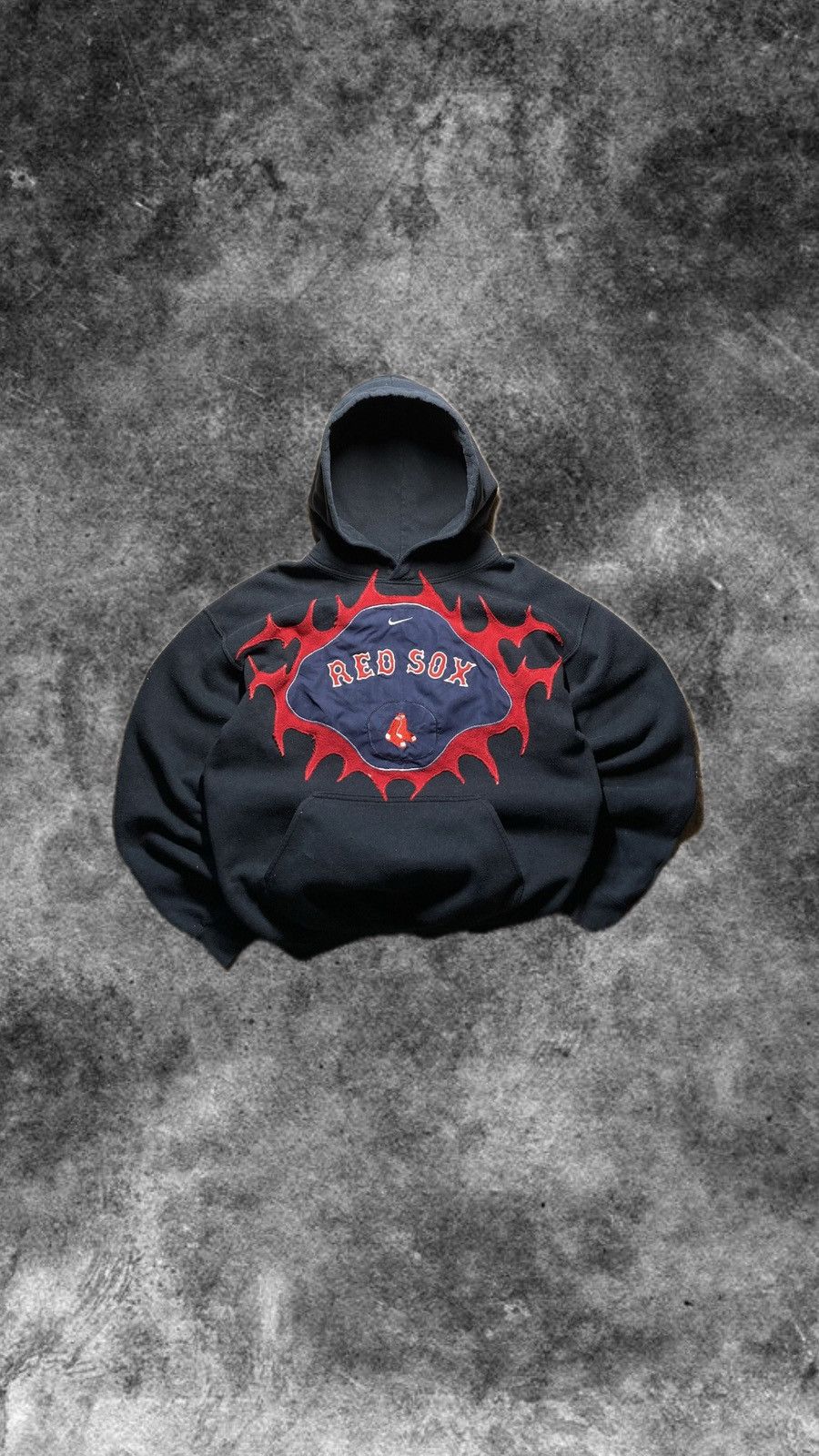 Nike × Vintage ⛩️Nike Custom Hoodie Rare Y2K Punk Rock Cross Red Sox biglogo Size US M / EU 48-50 / 2 - 1 Thumbnail